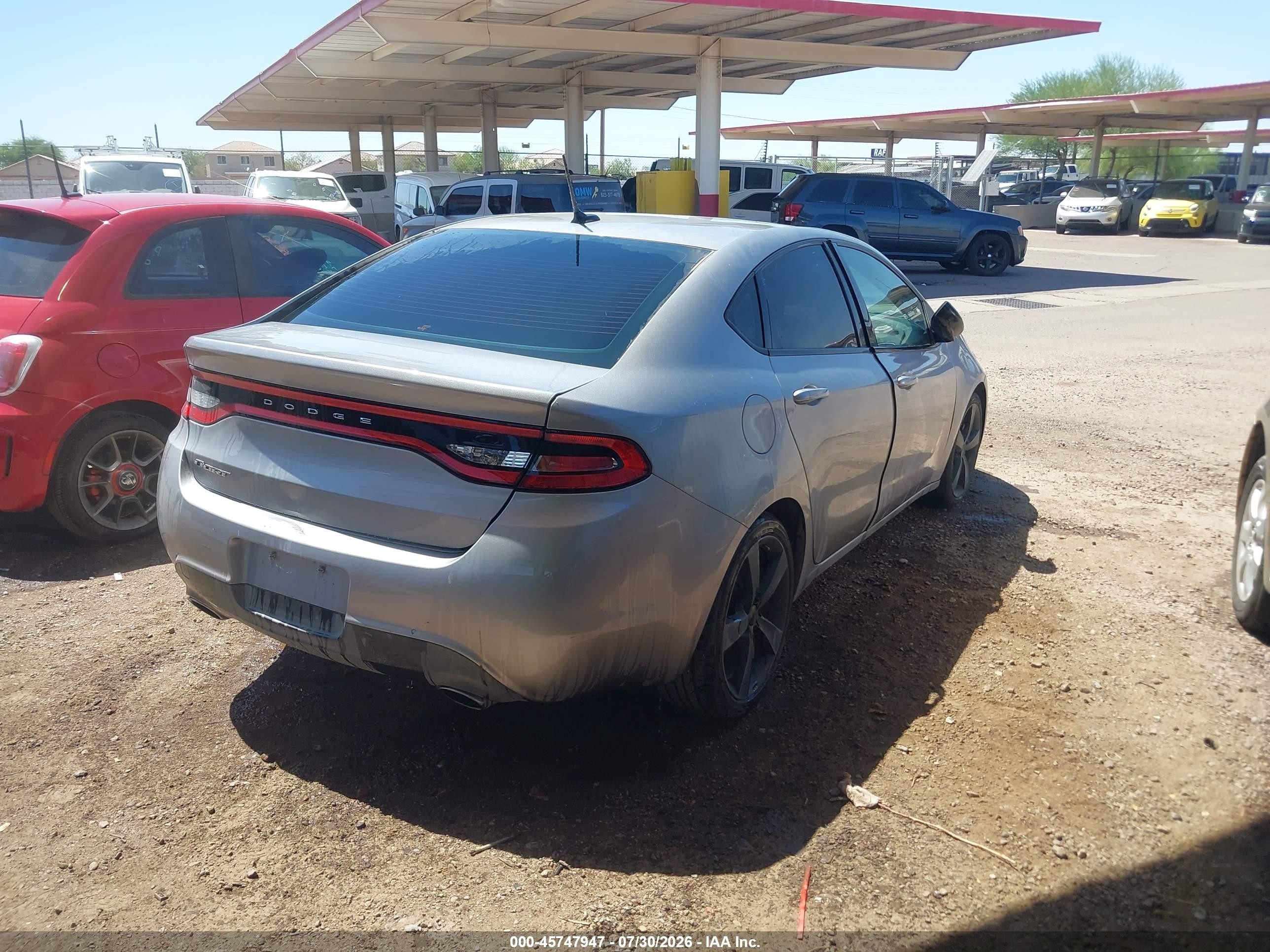 2015 Dodge Dart Sxt Gray vin: 1C3CDFBB6FD422458