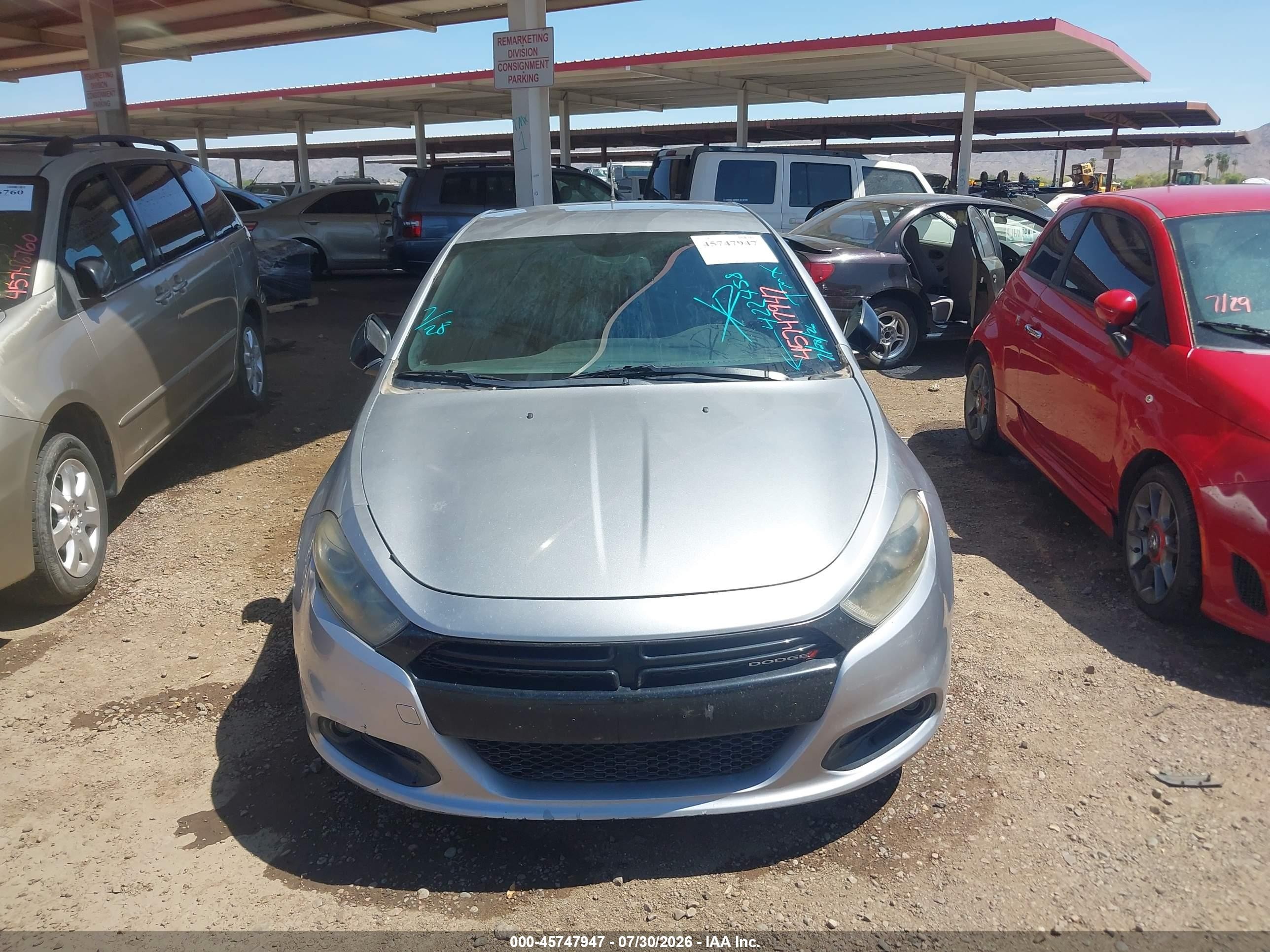 2015 Dodge Dart Sxt Gray vin: 1C3CDFBB6FD422458