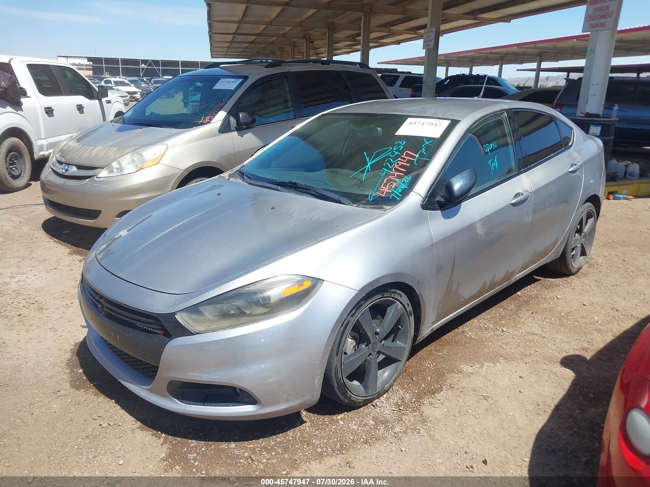 2015 Dodge Dart Sxt Gray vin: 1C3CDFBB6FD422458