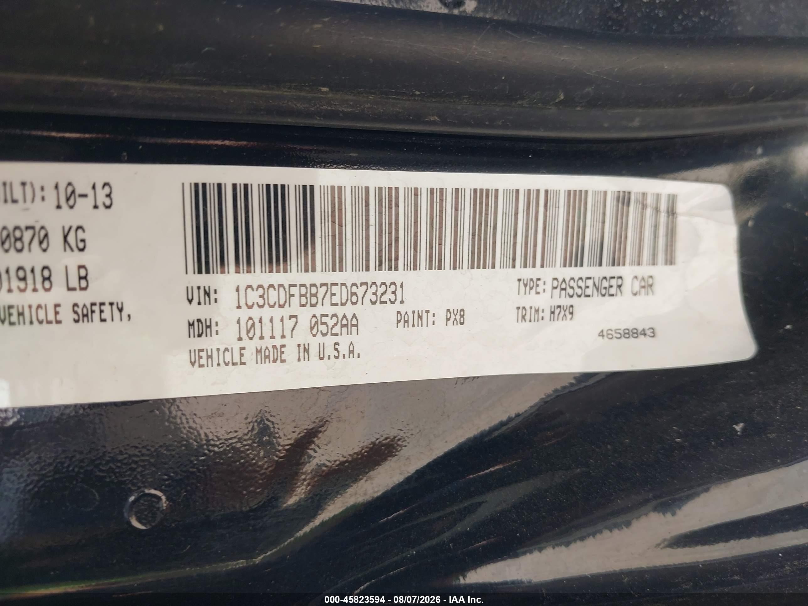 2014 Dodge Dart Sxt Black vin: 1C3CDFBB7ED673231
