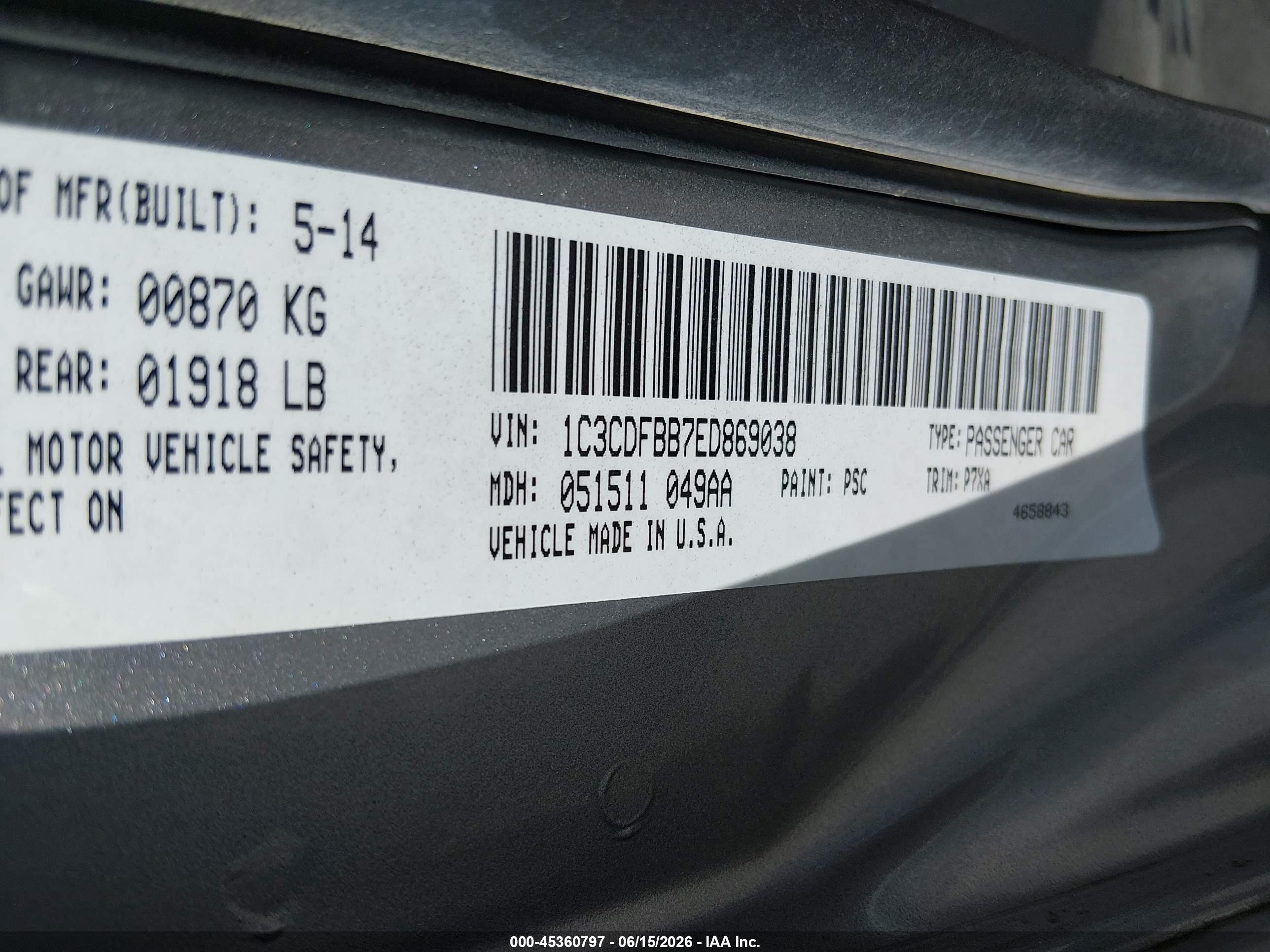 2014 Dodge Dart Sxt Silver vin: 1C3CDFBB7ED869038