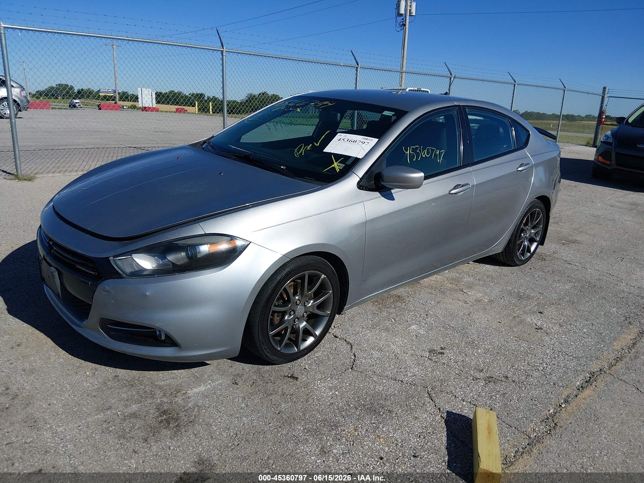 2014 Dodge Dart Sxt Silver vin: 1C3CDFBB7ED869038