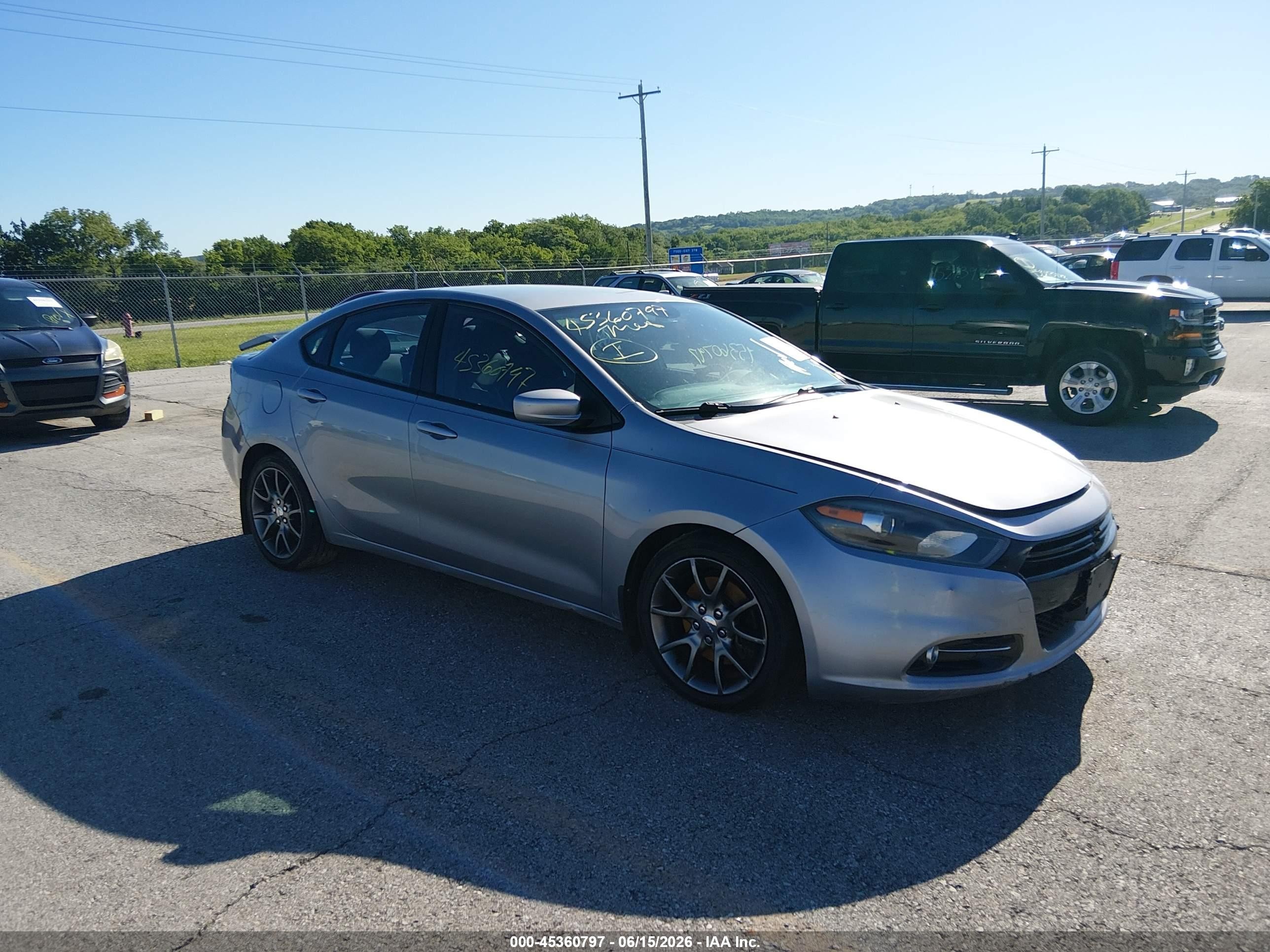 2014 Dodge Dart Sxt Silver vin: 1C3CDFBB7ED869038