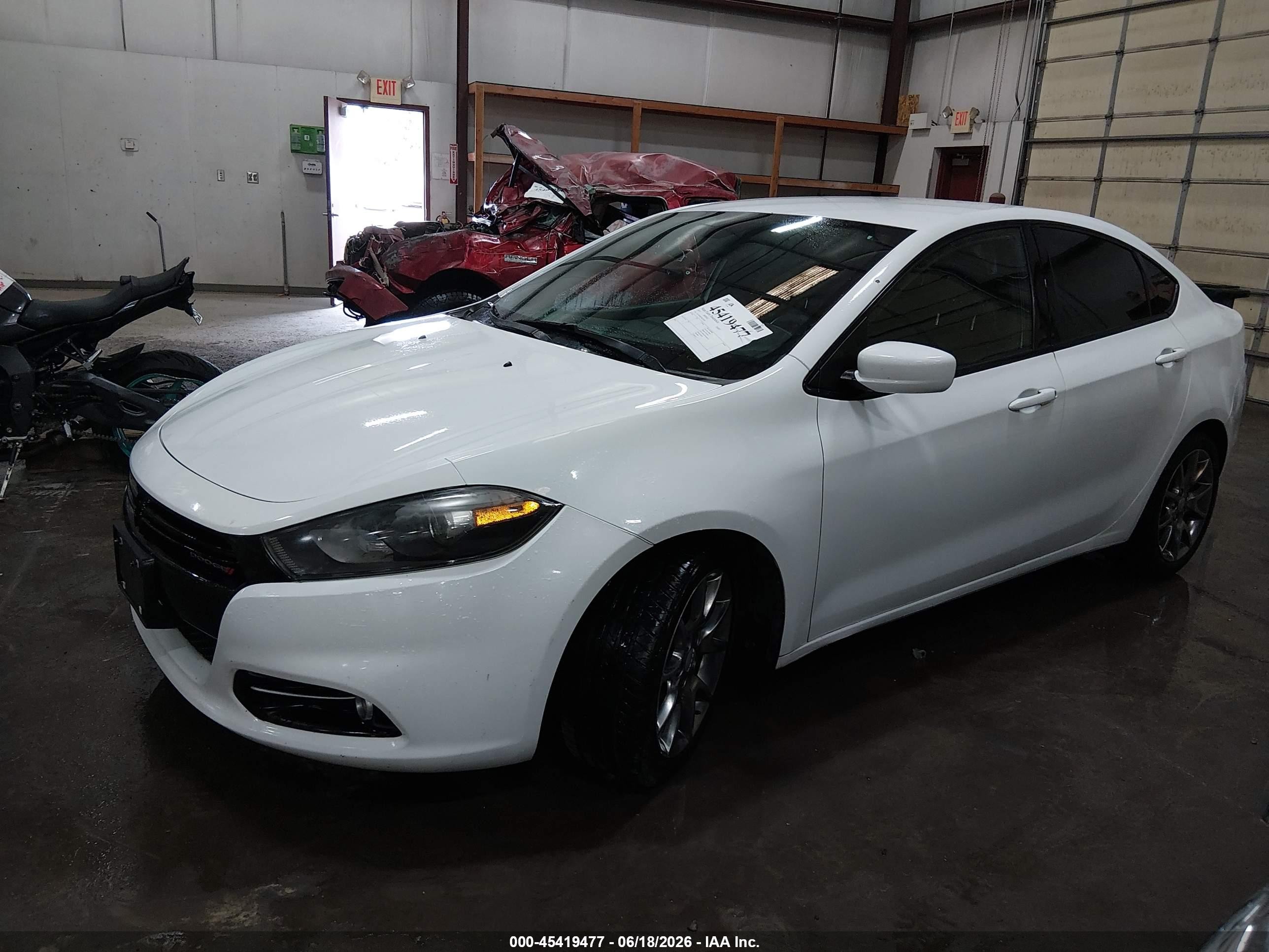 2015 Dodge Dart Sxt White vin: 1C3CDFBB7FD150289