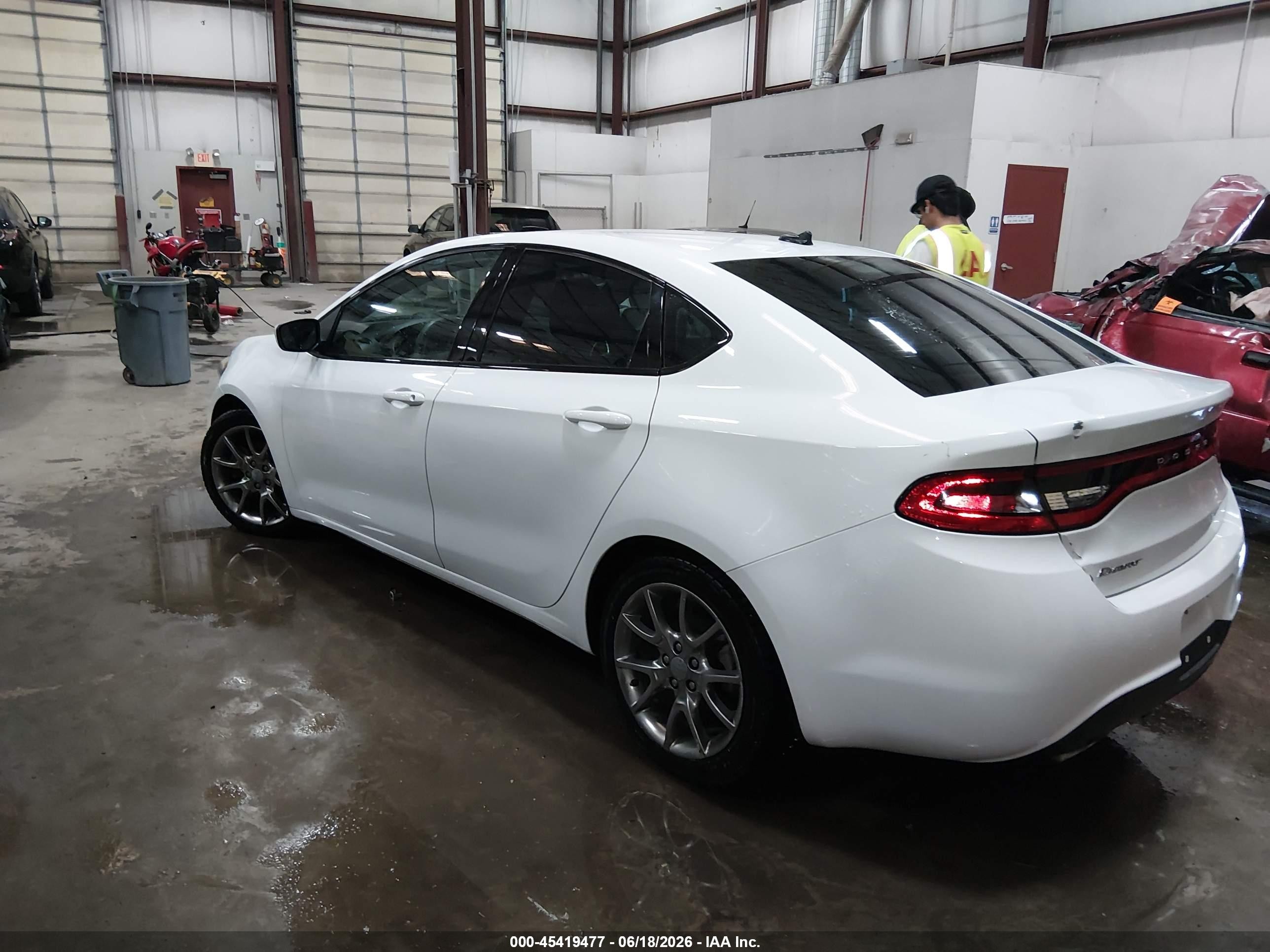 2015 Dodge Dart Sxt White vin: 1C3CDFBB7FD150289