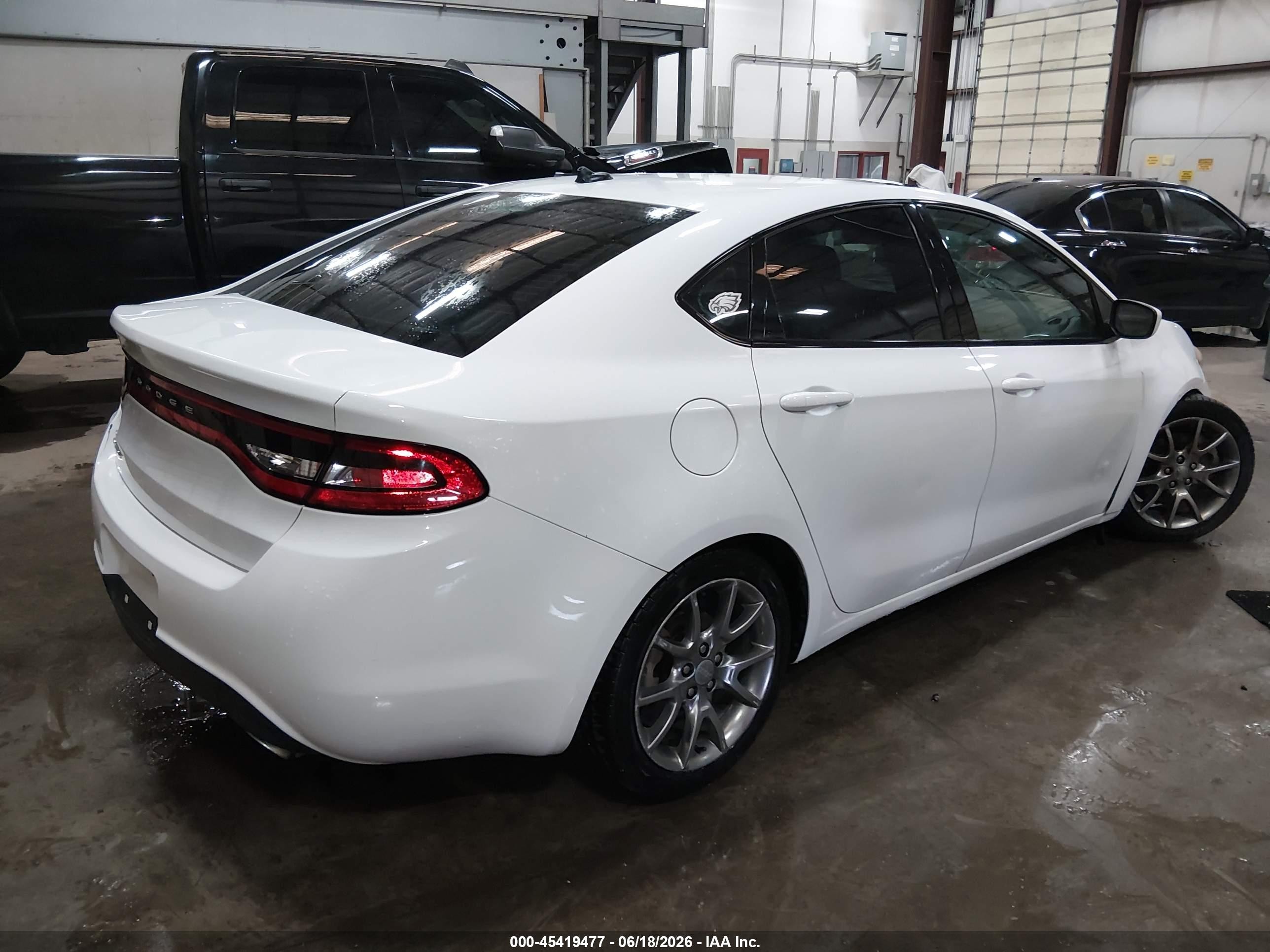 2015 Dodge Dart Sxt White vin: 1C3CDFBB7FD150289