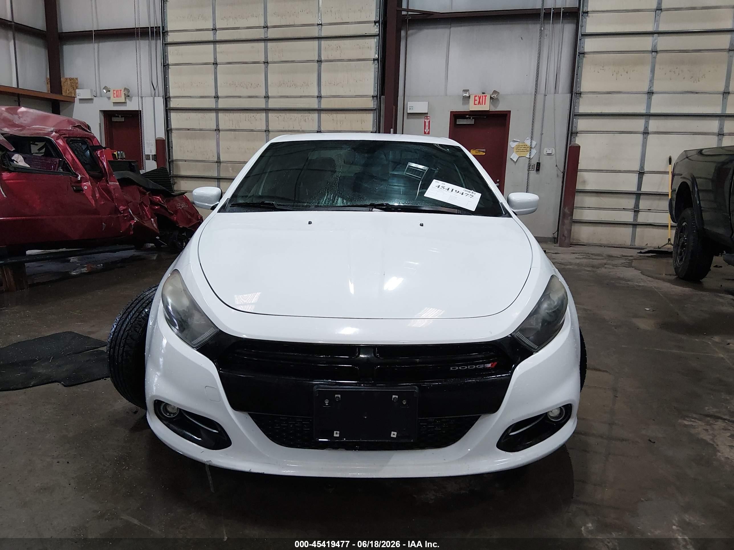 2015 Dodge Dart Sxt White vin: 1C3CDFBB7FD150289