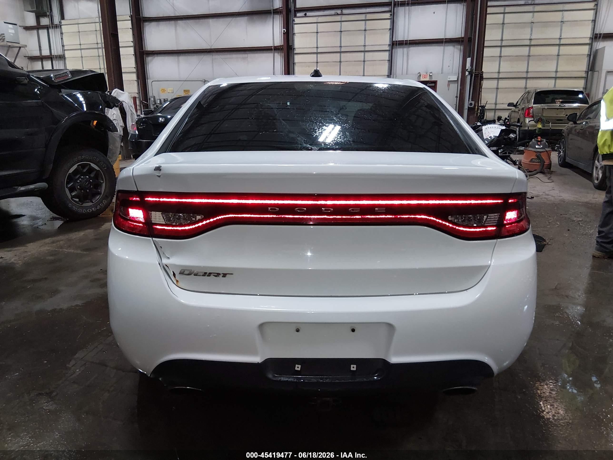 2015 Dodge Dart Sxt White vin: 1C3CDFBB7FD150289