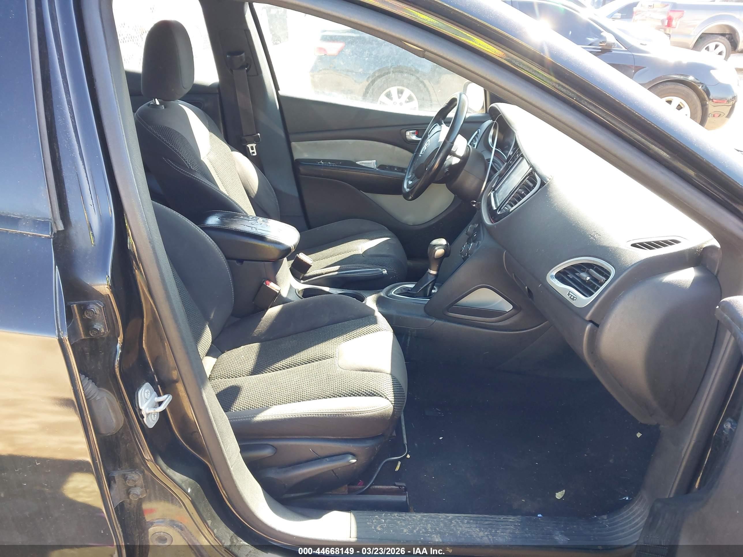 2015 Dodge Dart Sxt Black vin: 1C3CDFBB7FD166511