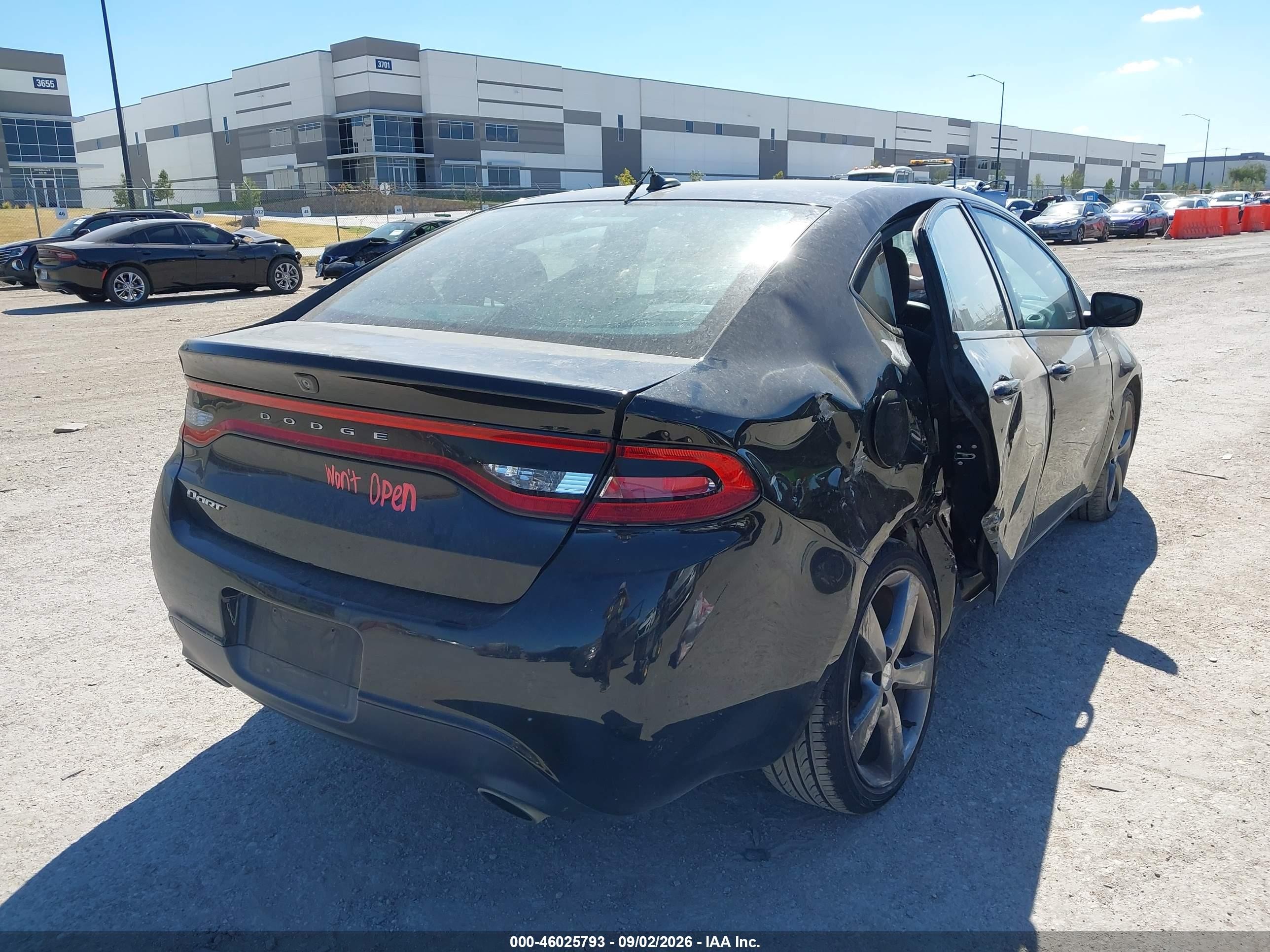 2015 Dodge Dart Sxt Black vin: 1C3CDFBB7FD193899
