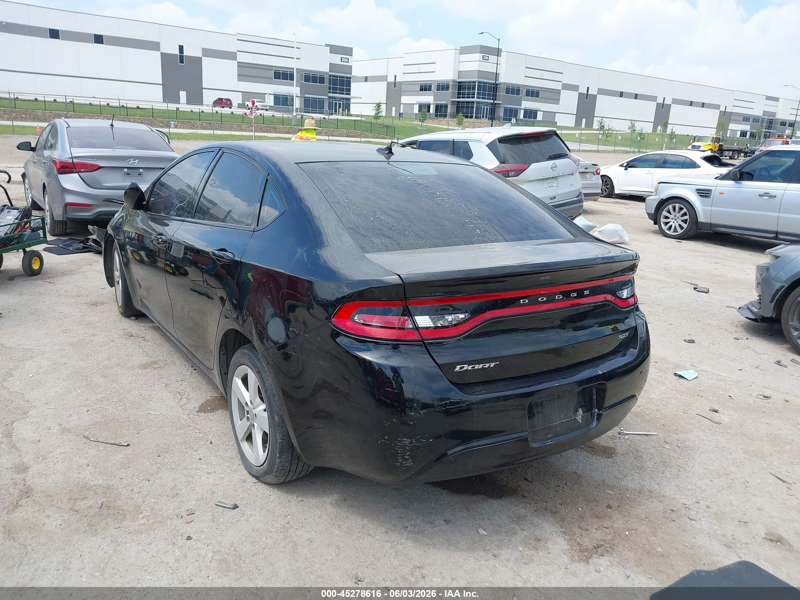 2015 Dodge Dart Sxt Black vin: 1C3CDFBB7FD265202