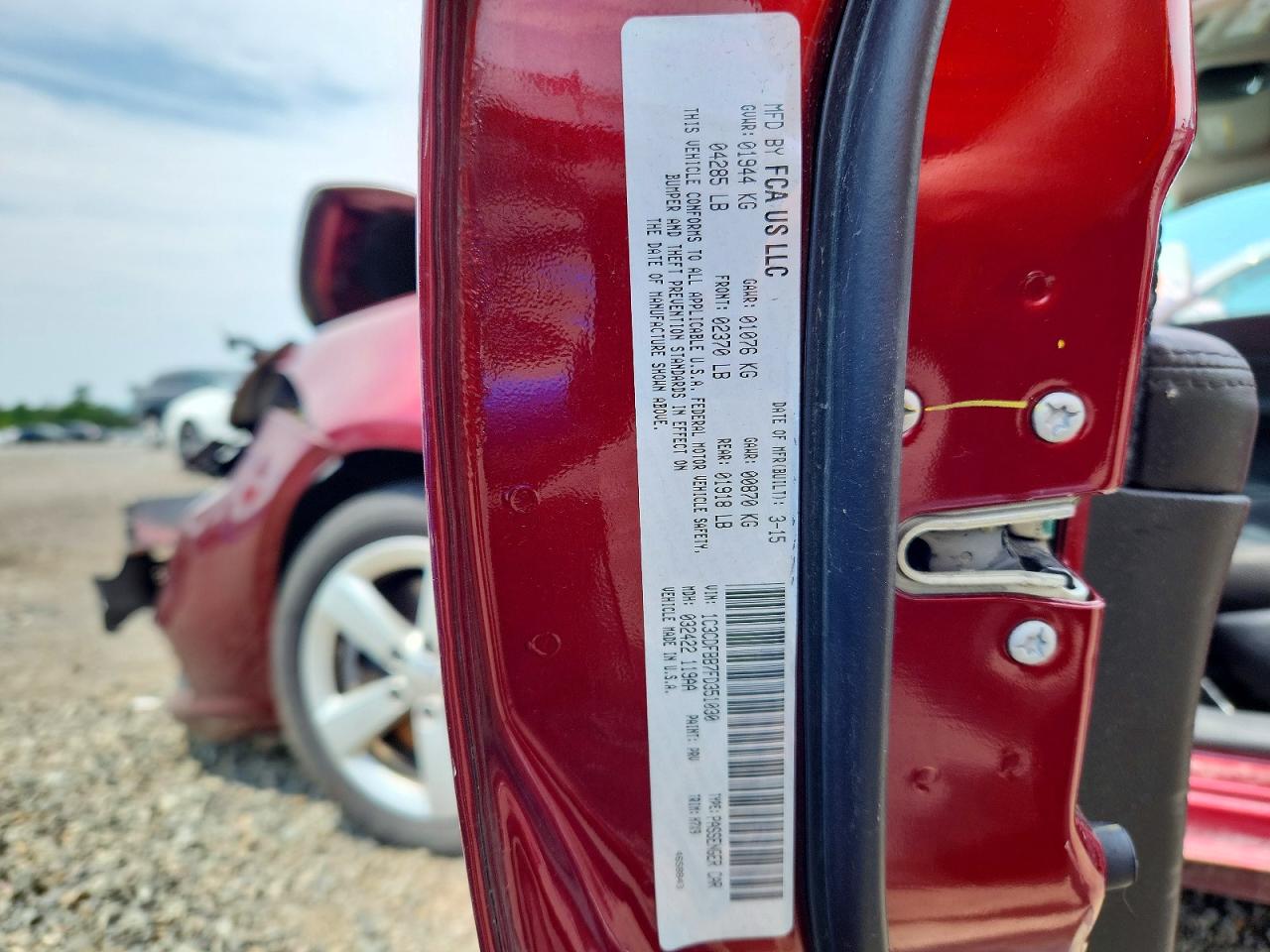 2015 Dodge Dart Red vin: 1C3CDFBB7FD351030