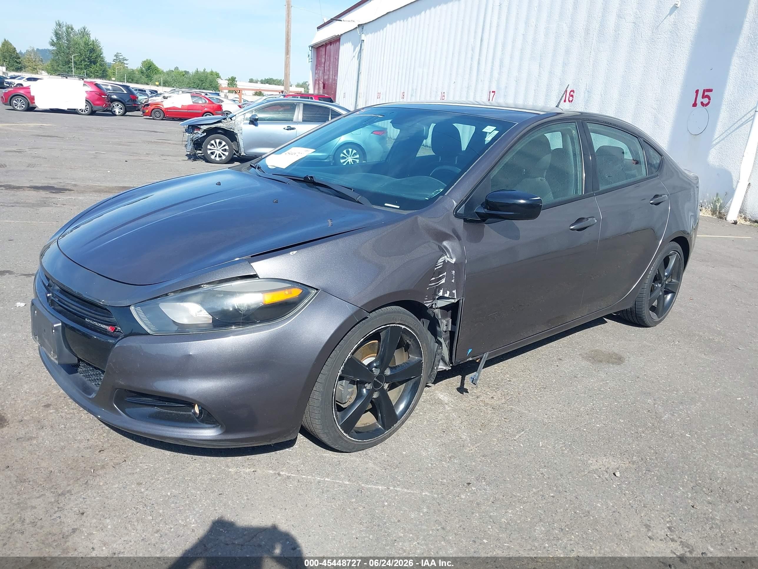 2015 Dodge Dart Sxt Gray vin: 1C3CDFBB7FD374694