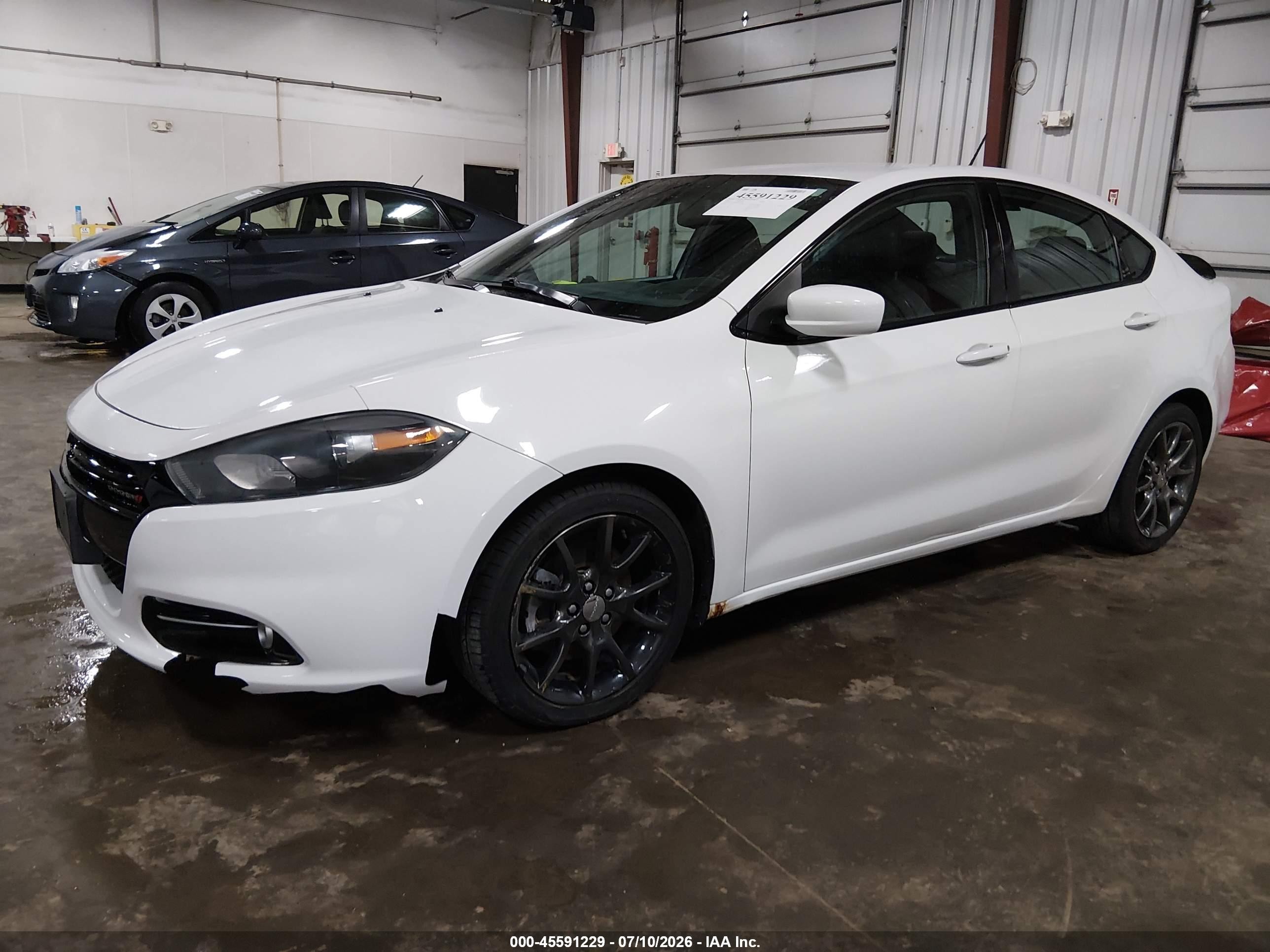 2014 Dodge Dart Sxt White vin: 1C3CDFBB8ED672086