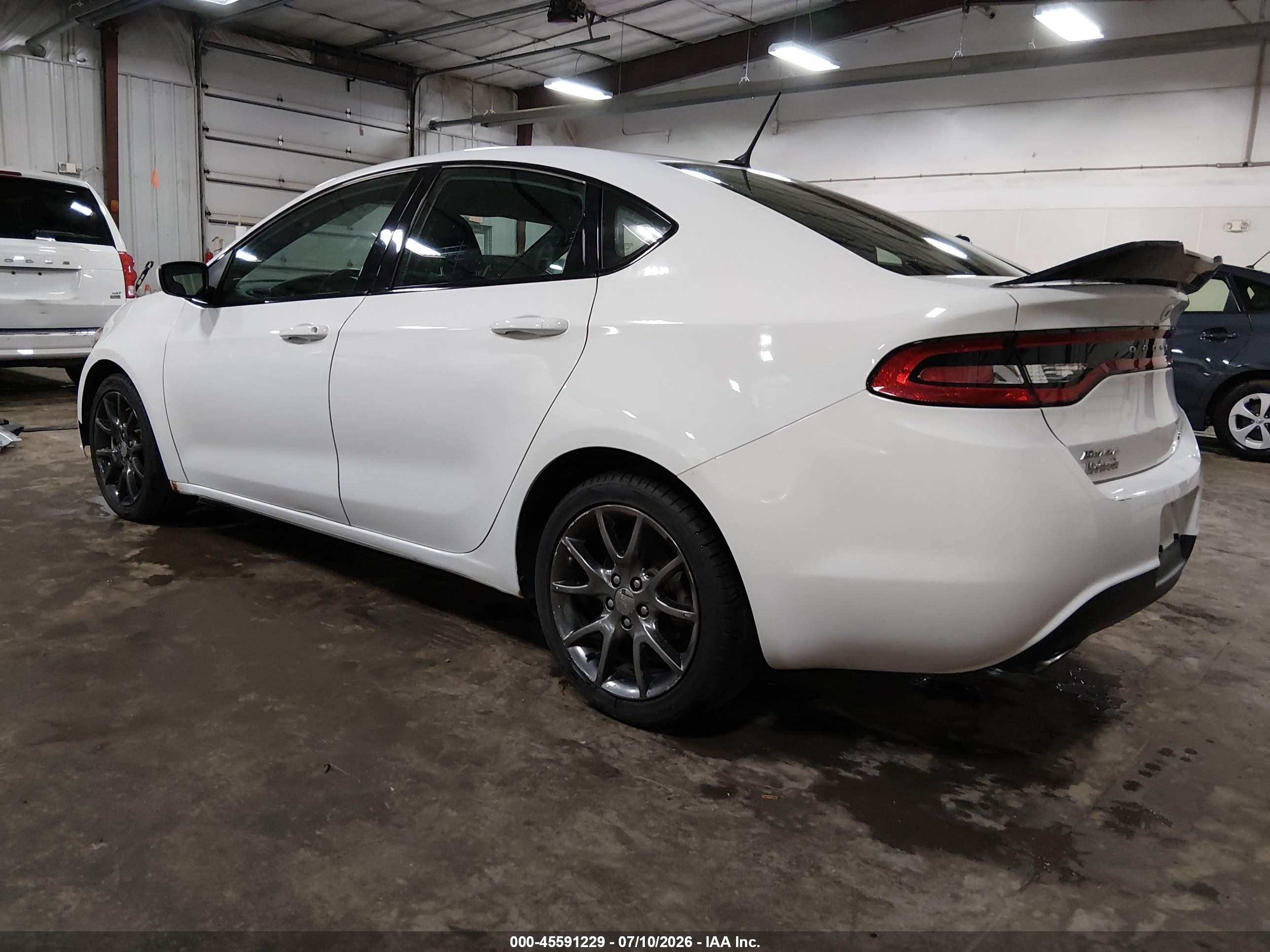 2014 Dodge Dart Sxt White vin: 1C3CDFBB8ED672086
