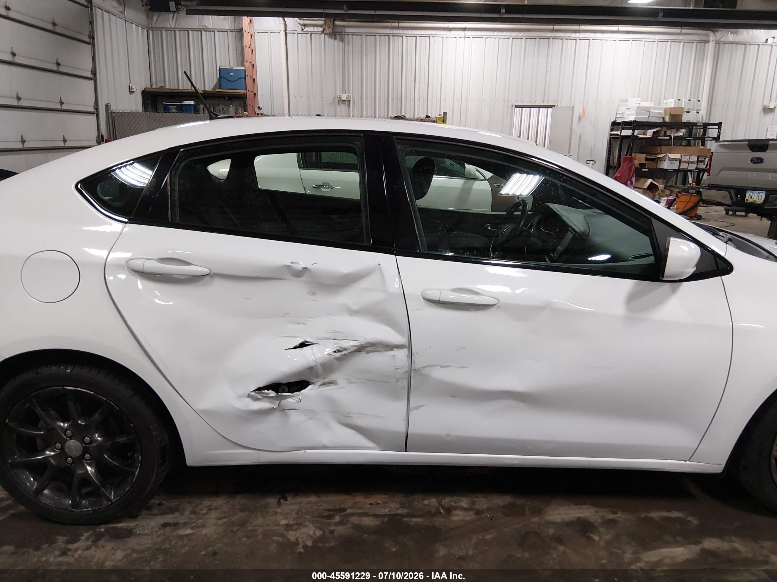 2014 Dodge Dart Sxt White vin: 1C3CDFBB8ED672086