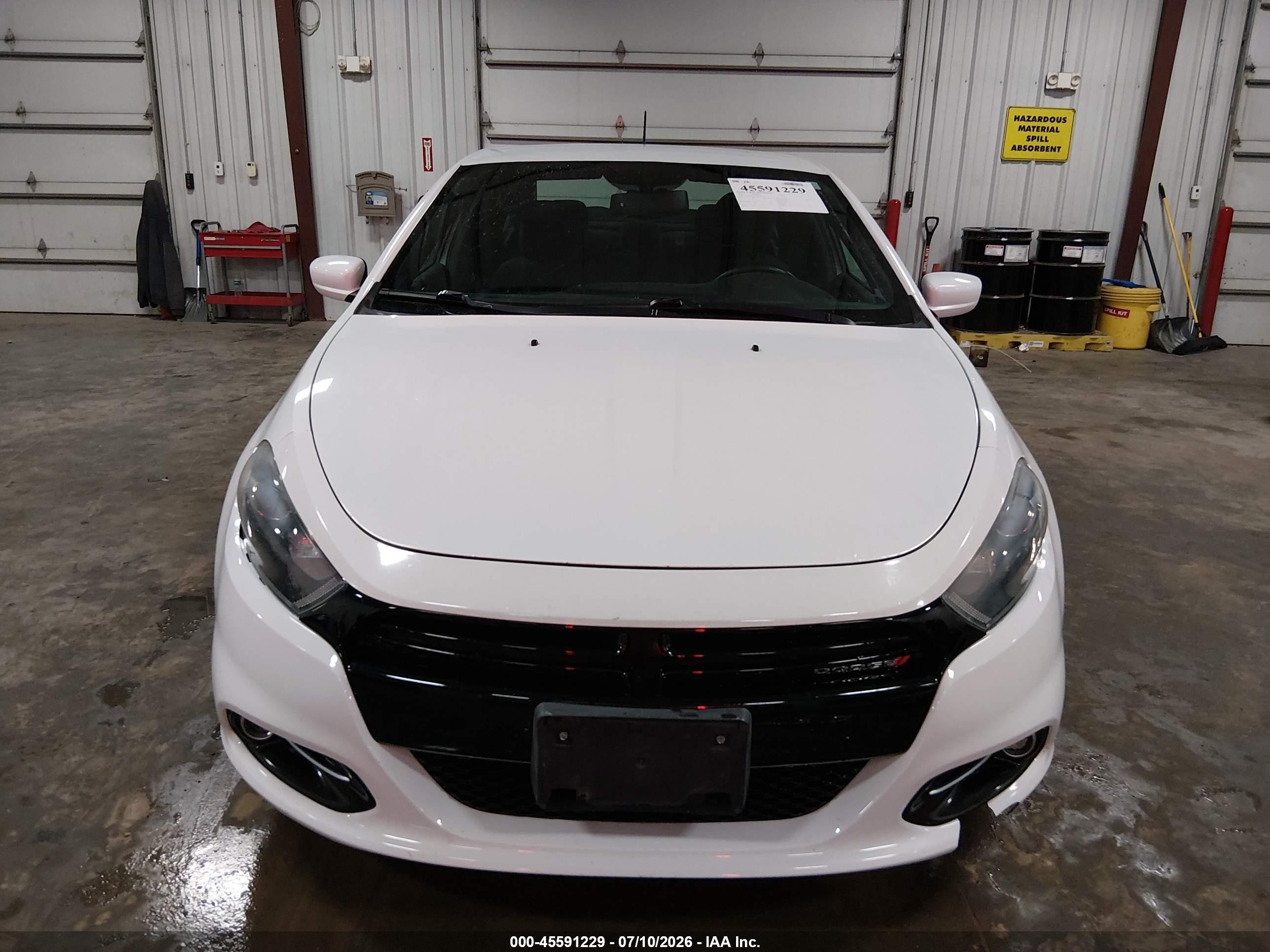 2014 Dodge Dart Sxt White vin: 1C3CDFBB8ED672086
