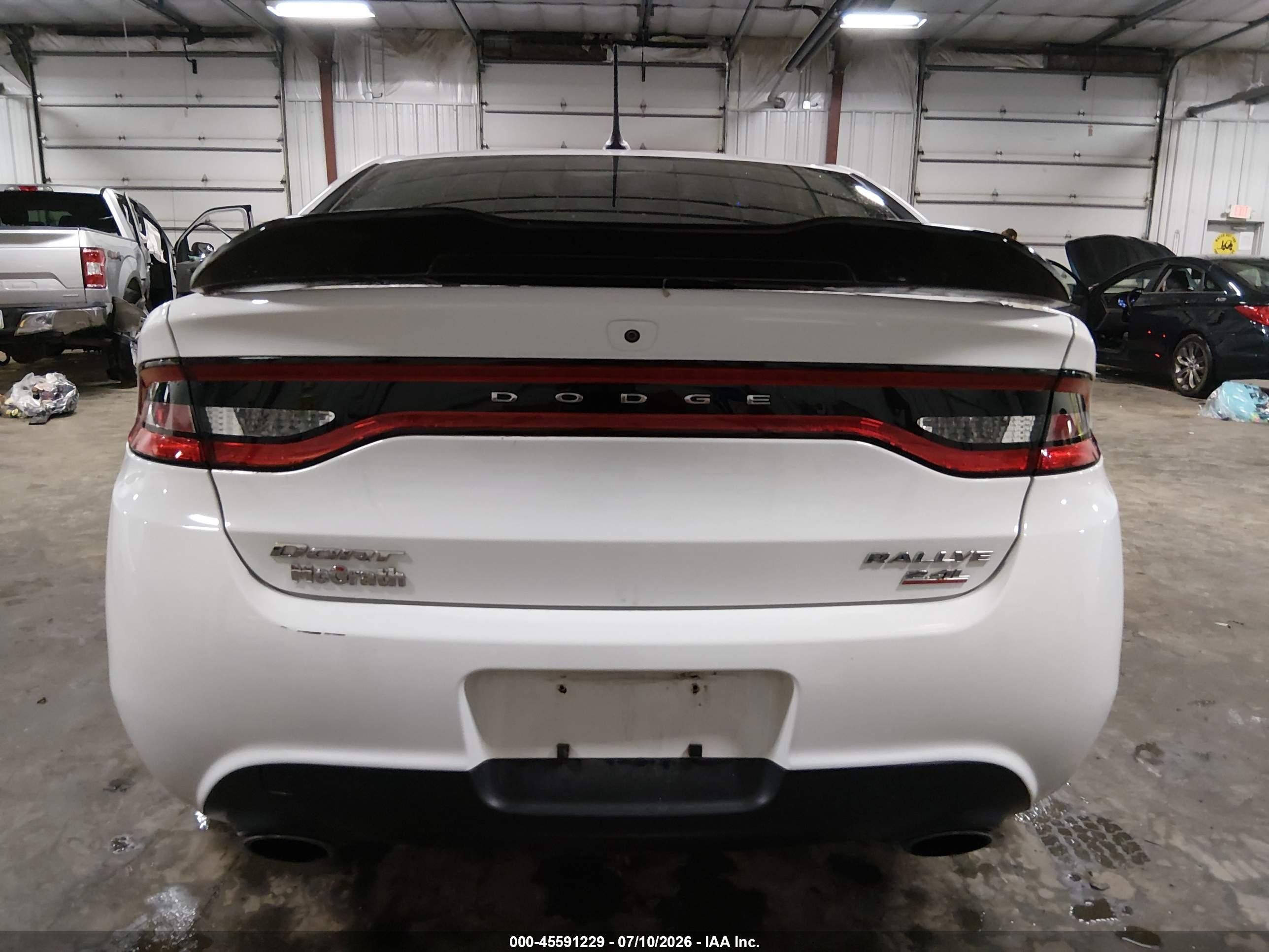 2014 Dodge Dart Sxt White vin: 1C3CDFBB8ED672086