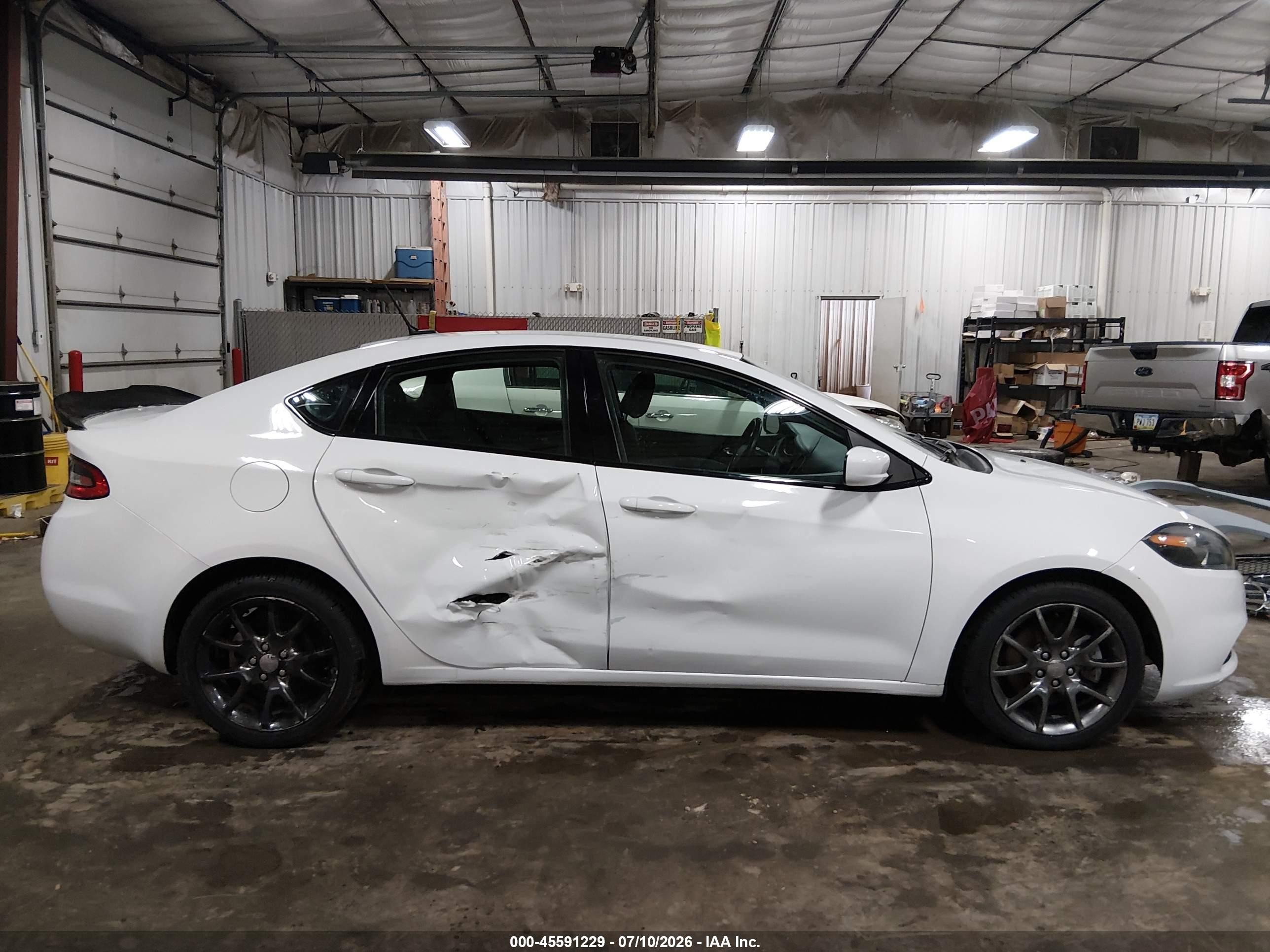 2014 Dodge Dart Sxt White vin: 1C3CDFBB8ED672086