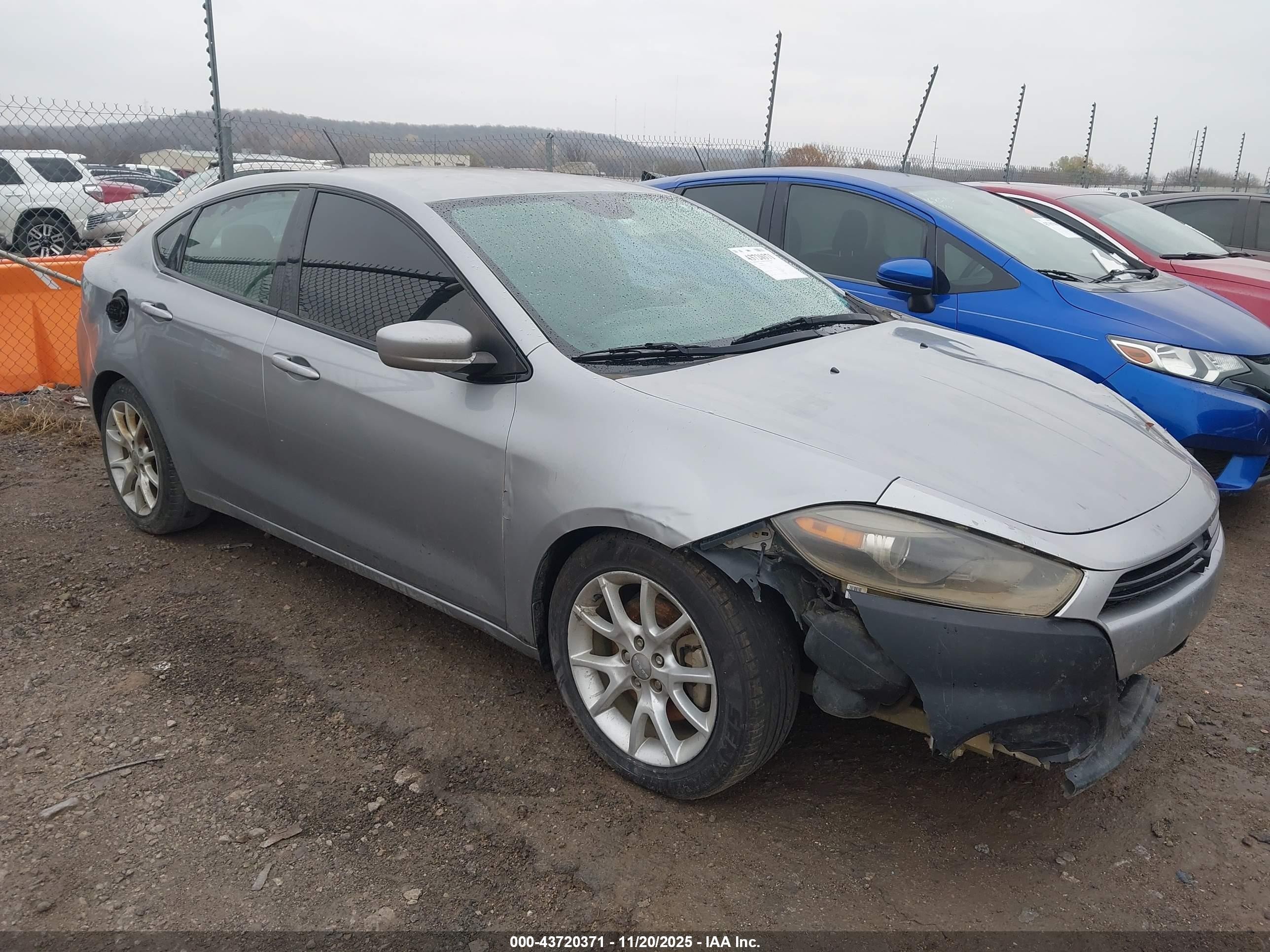 2014 Dodge Dart Sxt Silver vin: 1C3CDFBB8ED701778