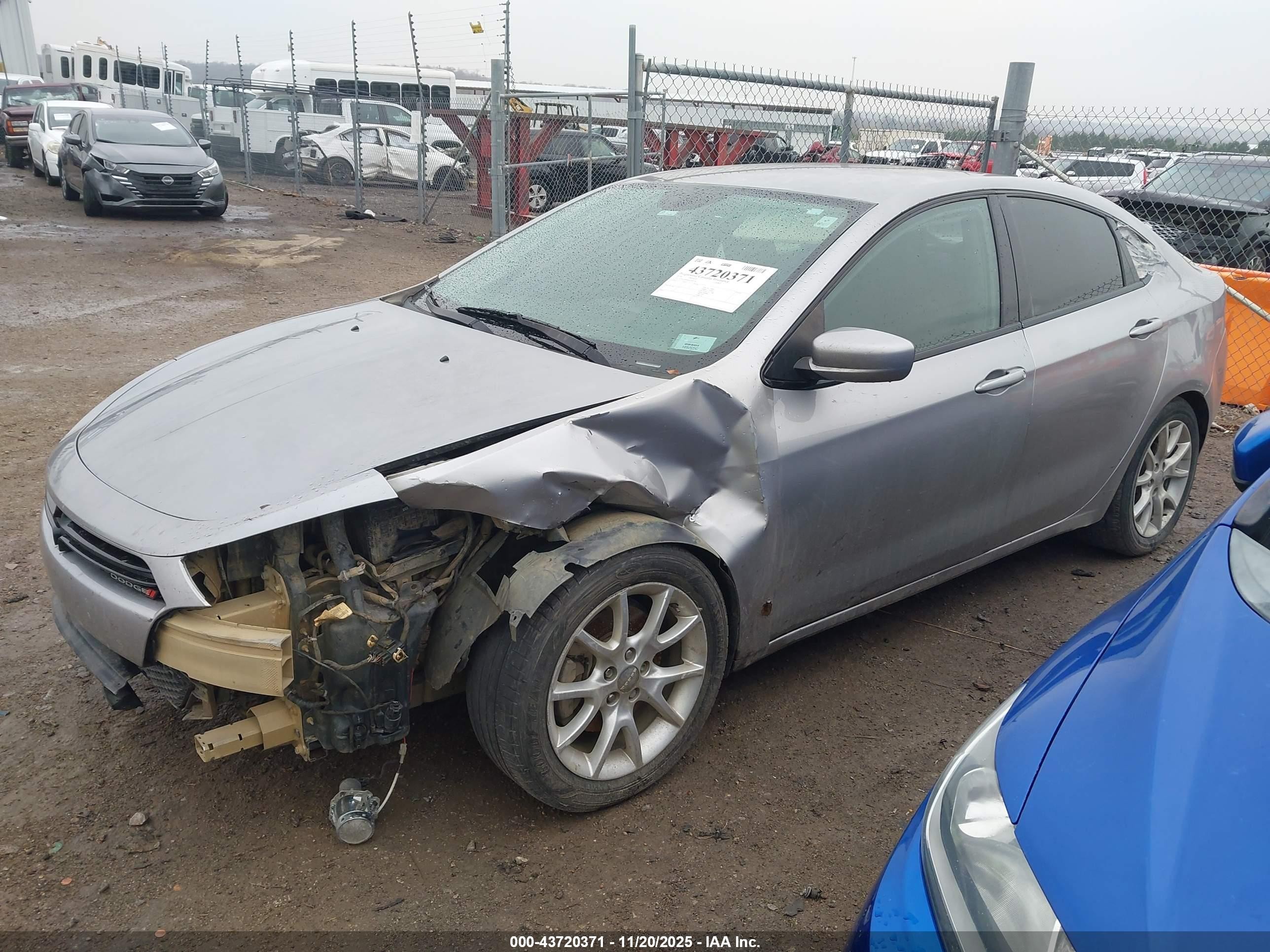 2014 Dodge Dart Sxt Silver vin: 1C3CDFBB8ED701778