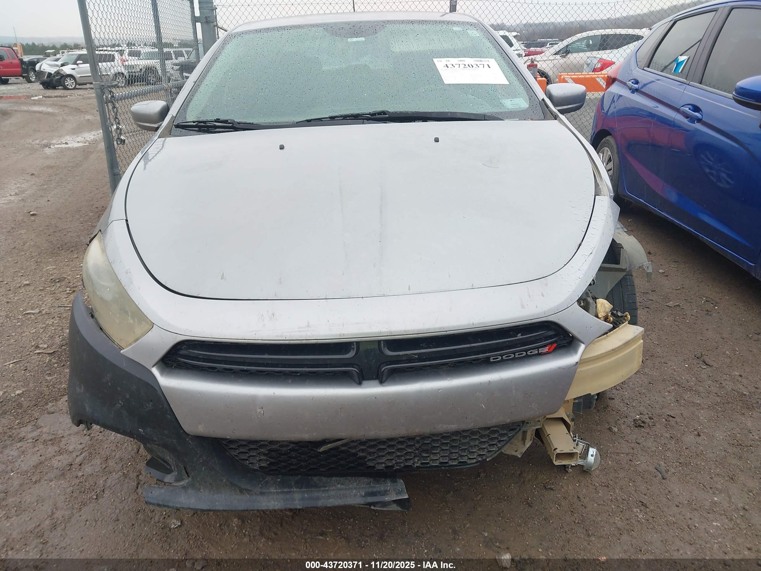 2014 Dodge Dart Sxt Silver vin: 1C3CDFBB8ED701778