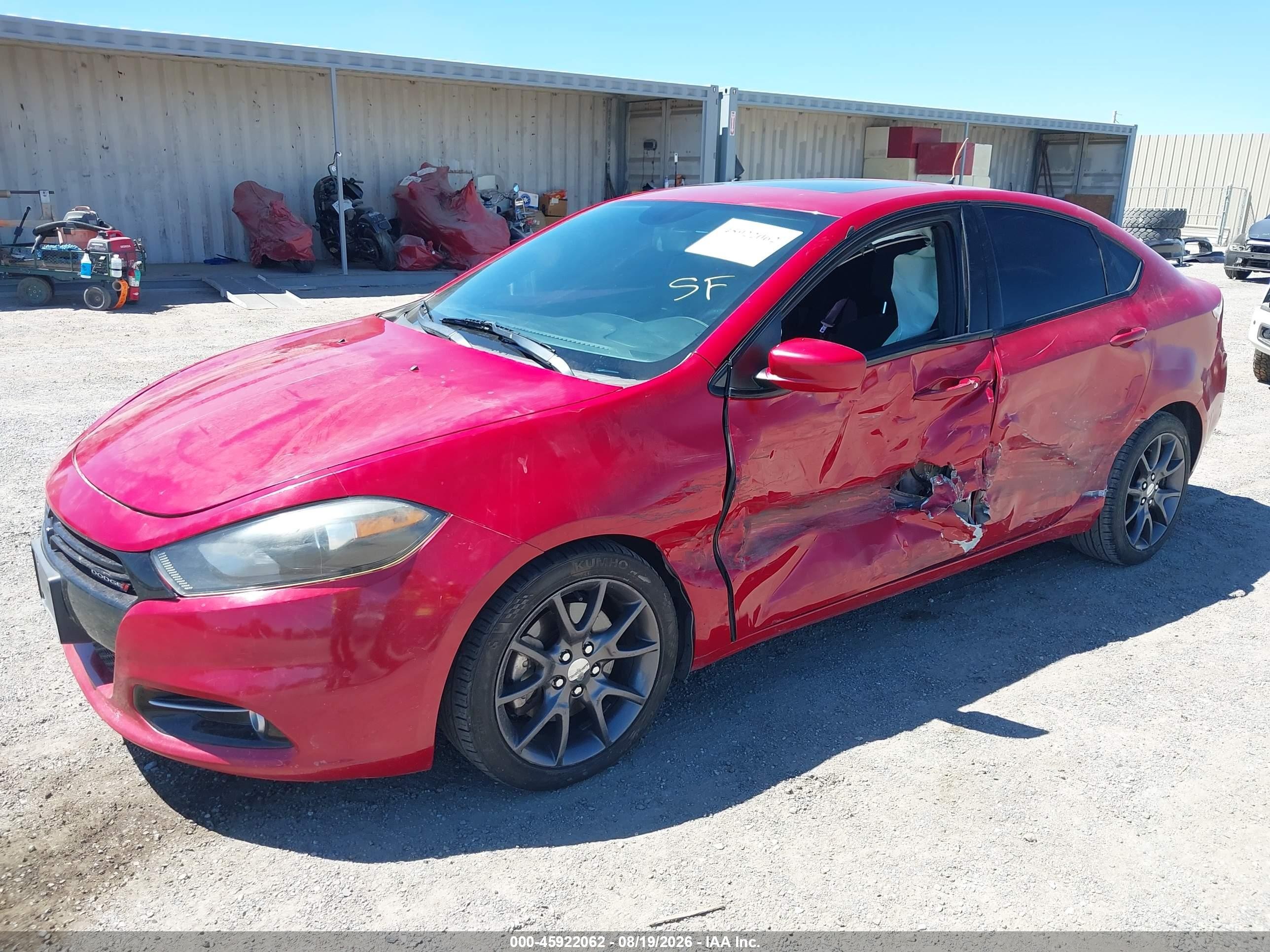 2014 Dodge Dart Sxt Red vin: 1C3CDFBB8ED767859