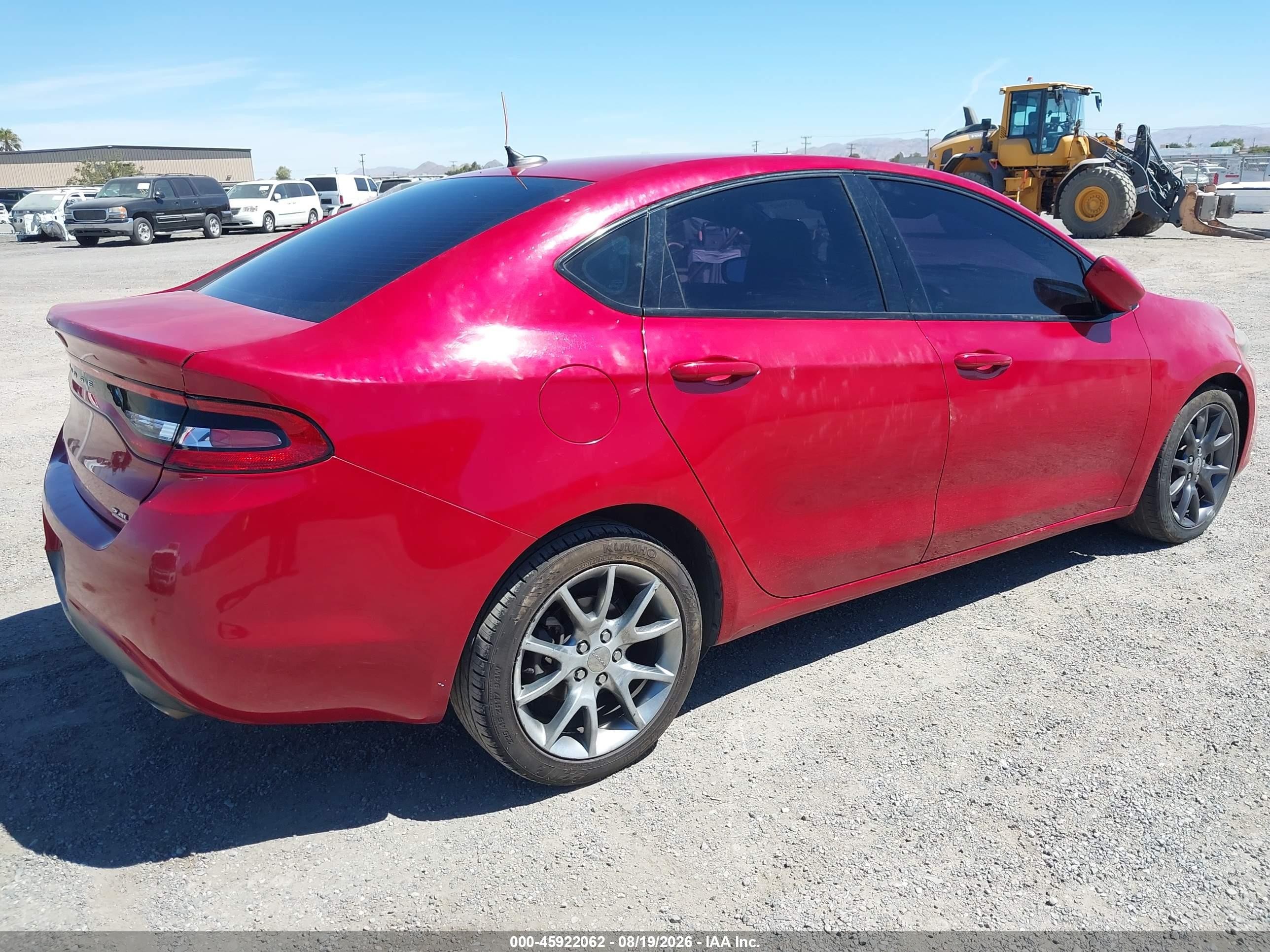 2014 Dodge Dart Sxt Red vin: 1C3CDFBB8ED767859