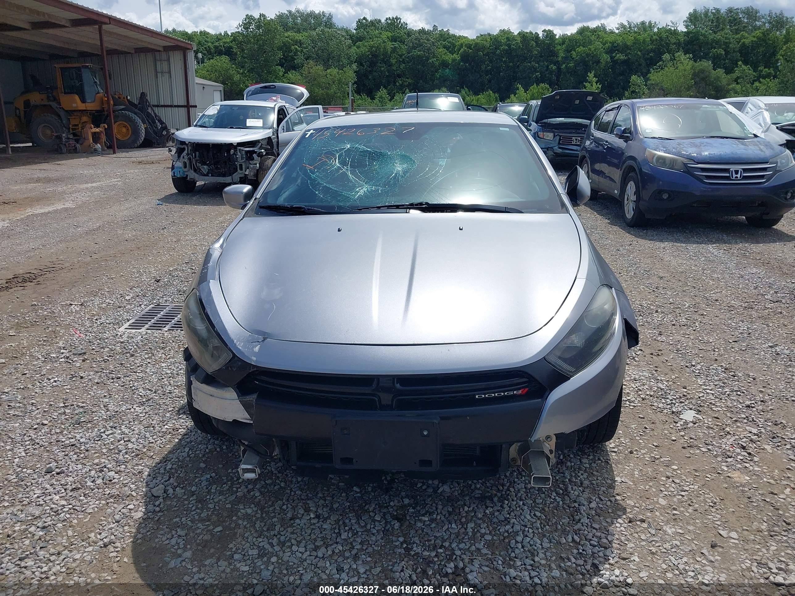 2015 Dodge Dart Sxt Silver vin: 1C3CDFBB8FD320577