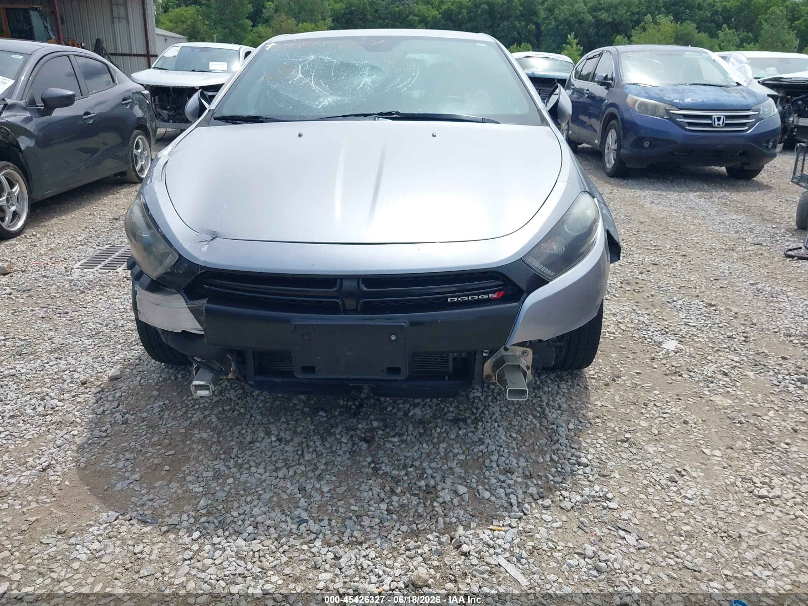 2015 Dodge Dart Sxt Silver vin: 1C3CDFBB8FD320577