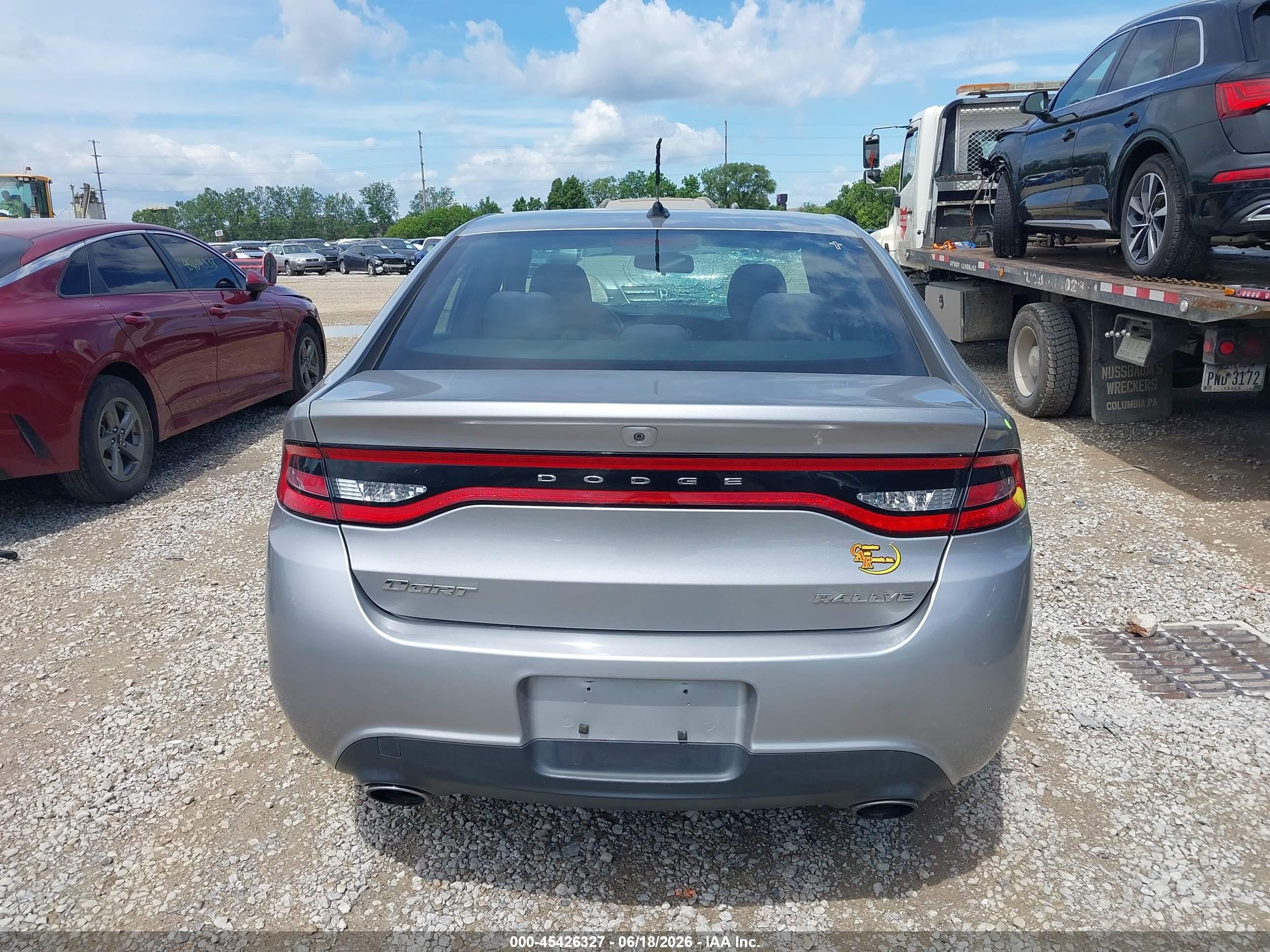 2015 Dodge Dart Sxt Silver vin: 1C3CDFBB8FD320577