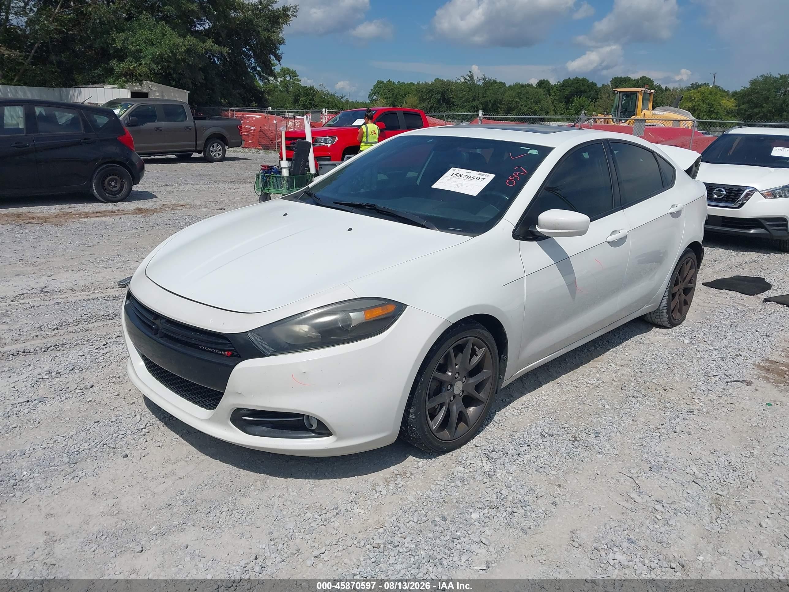 2015 Dodge Dart Sxt White vin: 1C3CDFBB8FD352607