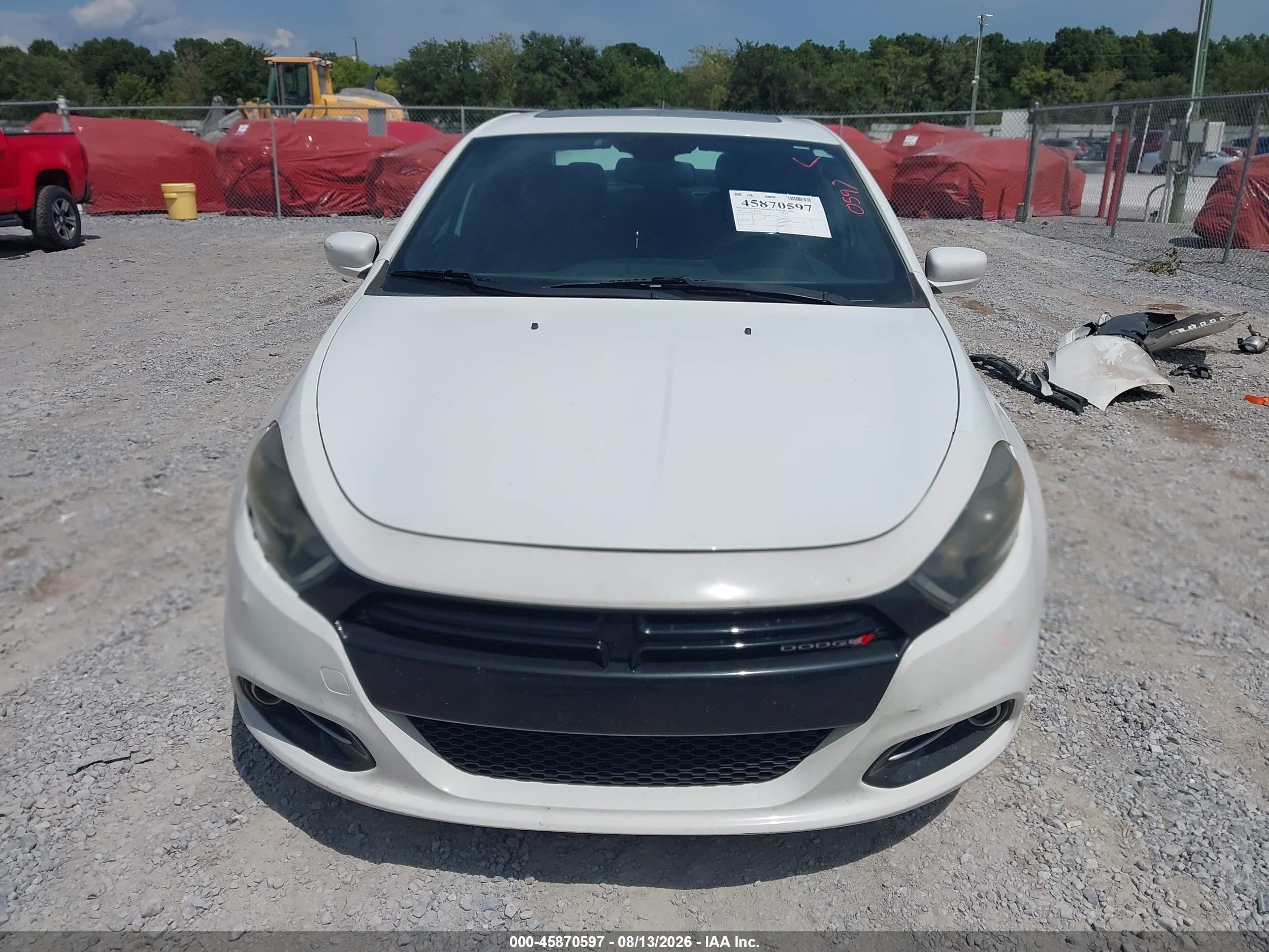 2015 Dodge Dart Sxt White vin: 1C3CDFBB8FD352607