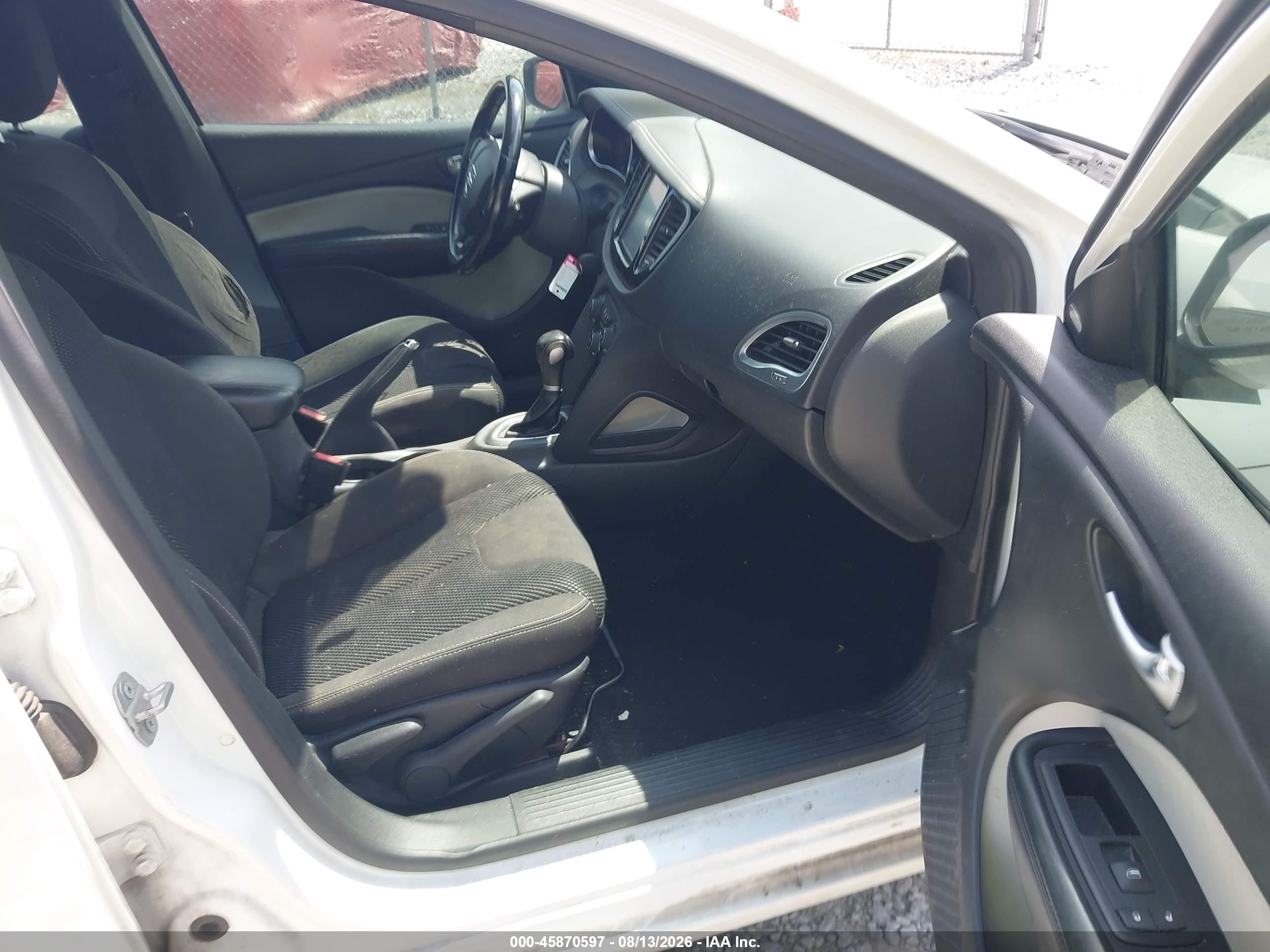 2015 Dodge Dart Sxt White vin: 1C3CDFBB8FD352607