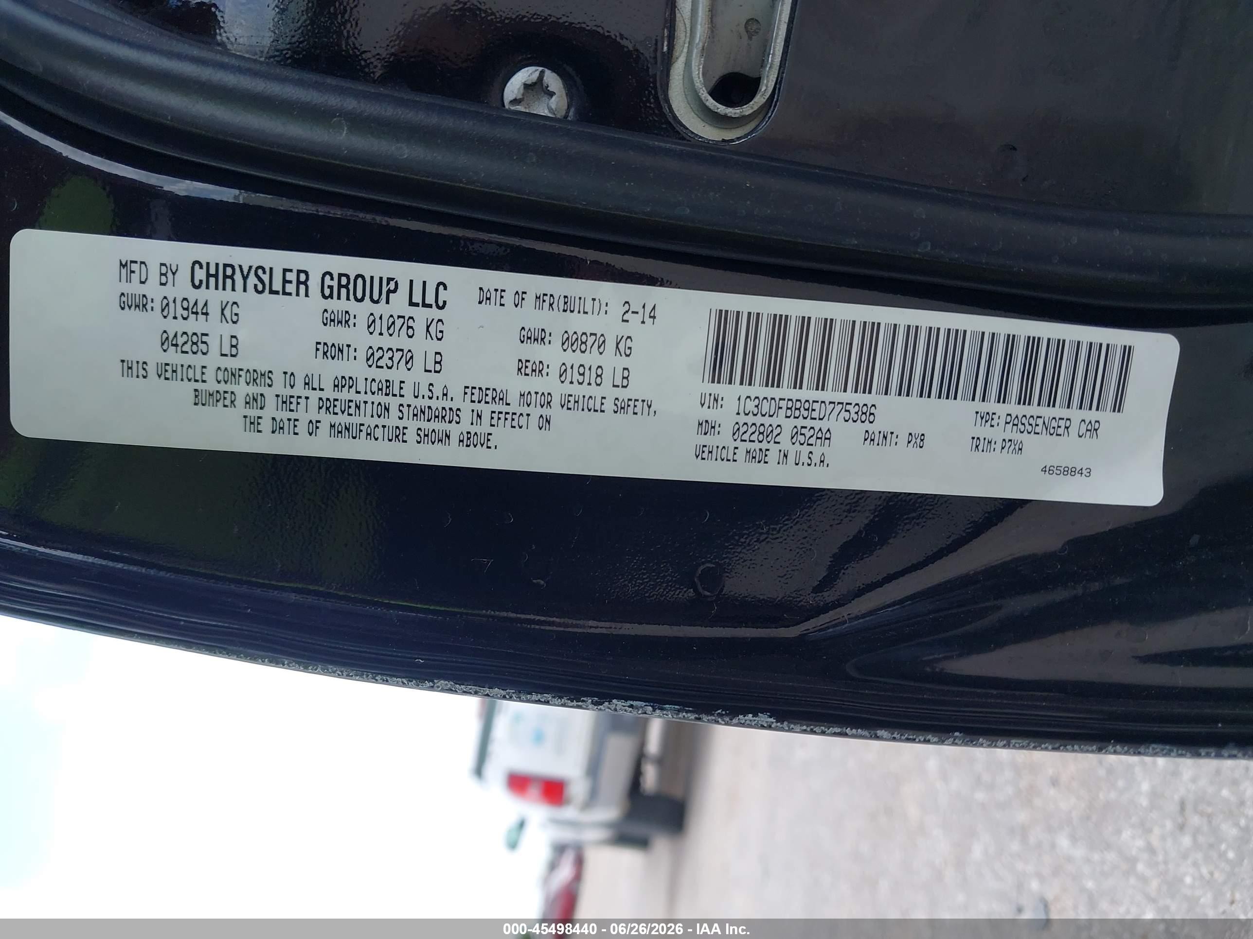 2014 Dodge Dart Sxt Black vin: 1C3CDFBB9ED775386