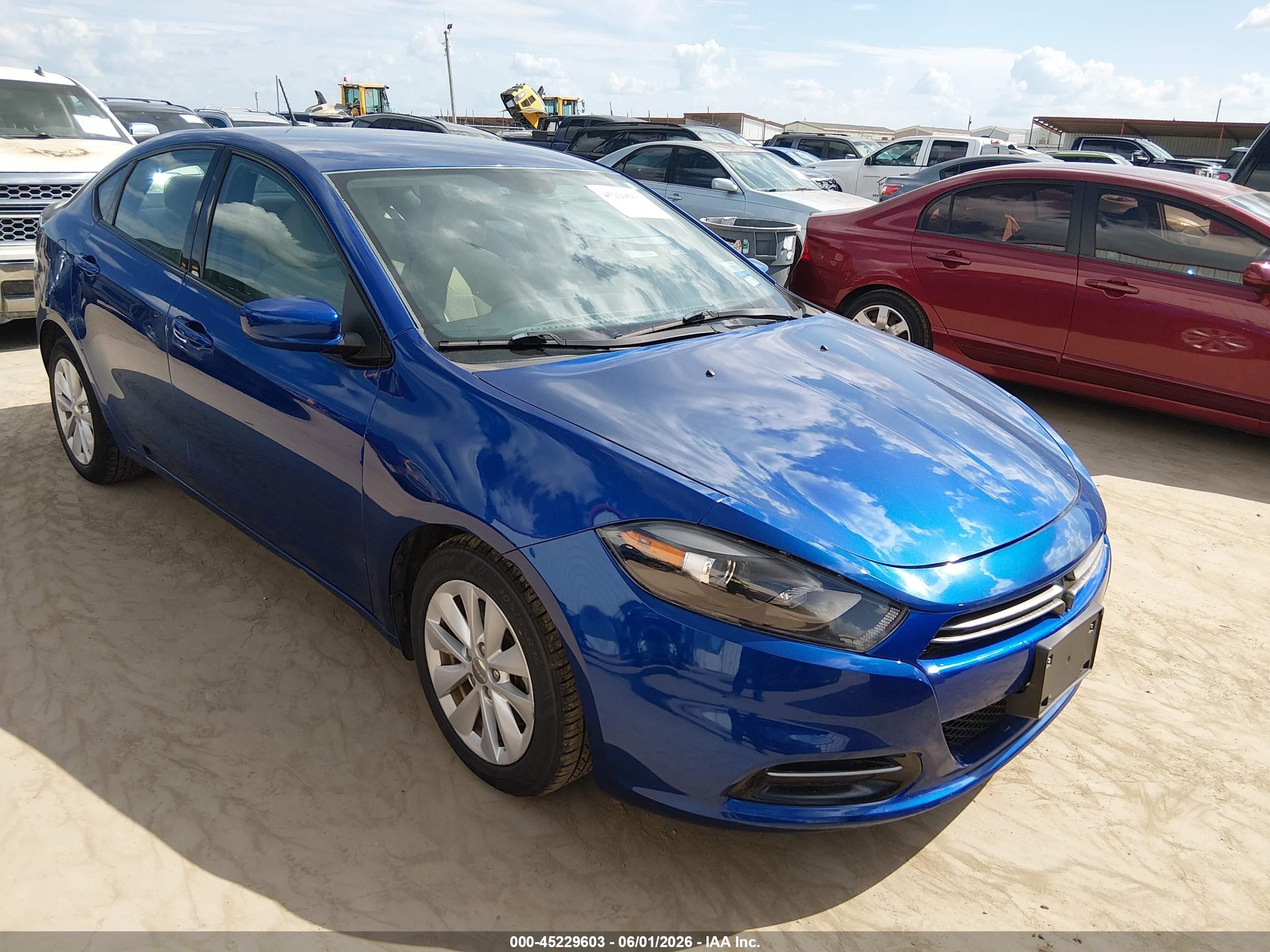 2014 Dodge Dart Sxt Blue vin: 1C3CDFBB9ED860535