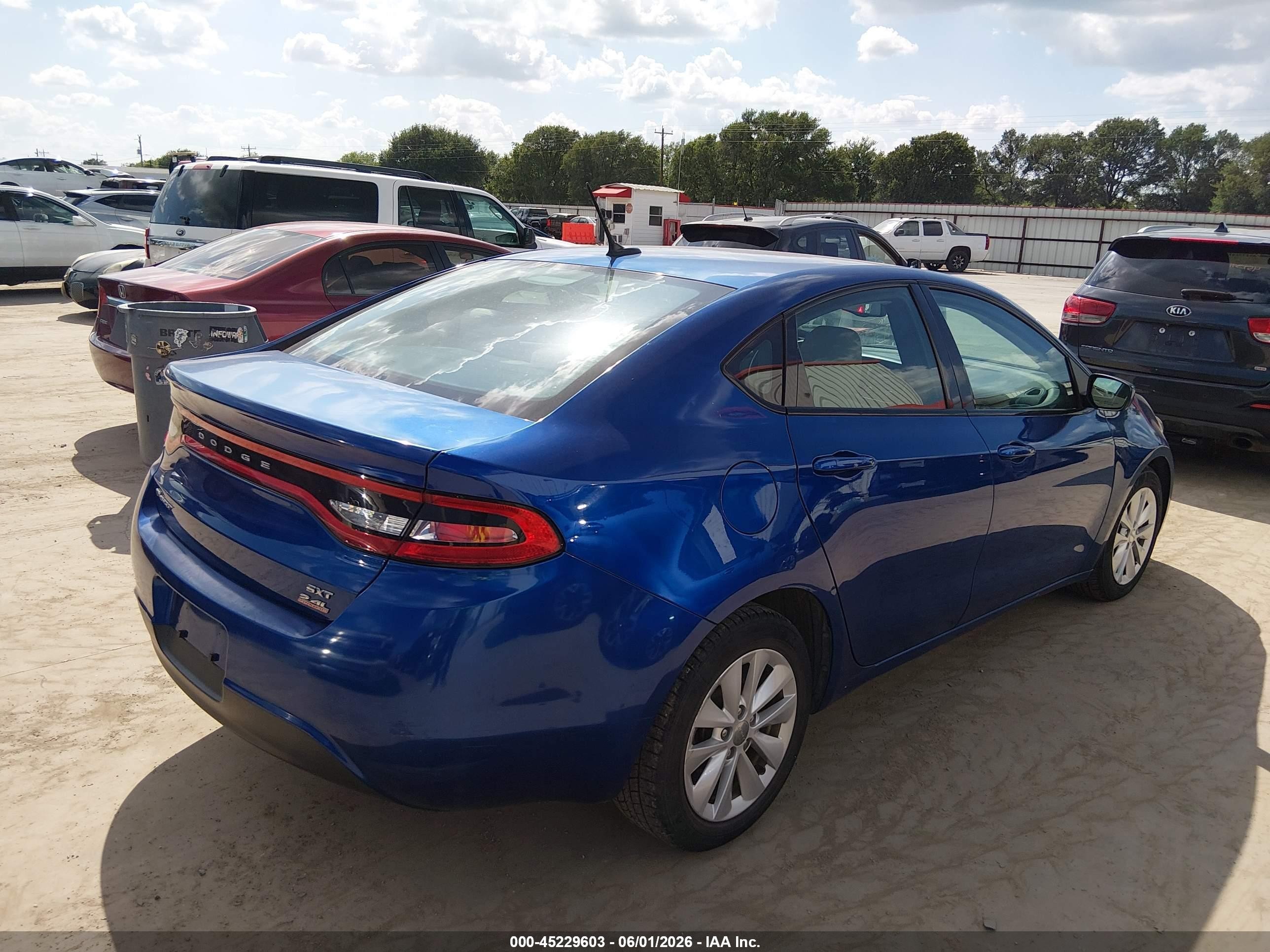 2014 Dodge Dart Sxt Blue vin: 1C3CDFBB9ED860535