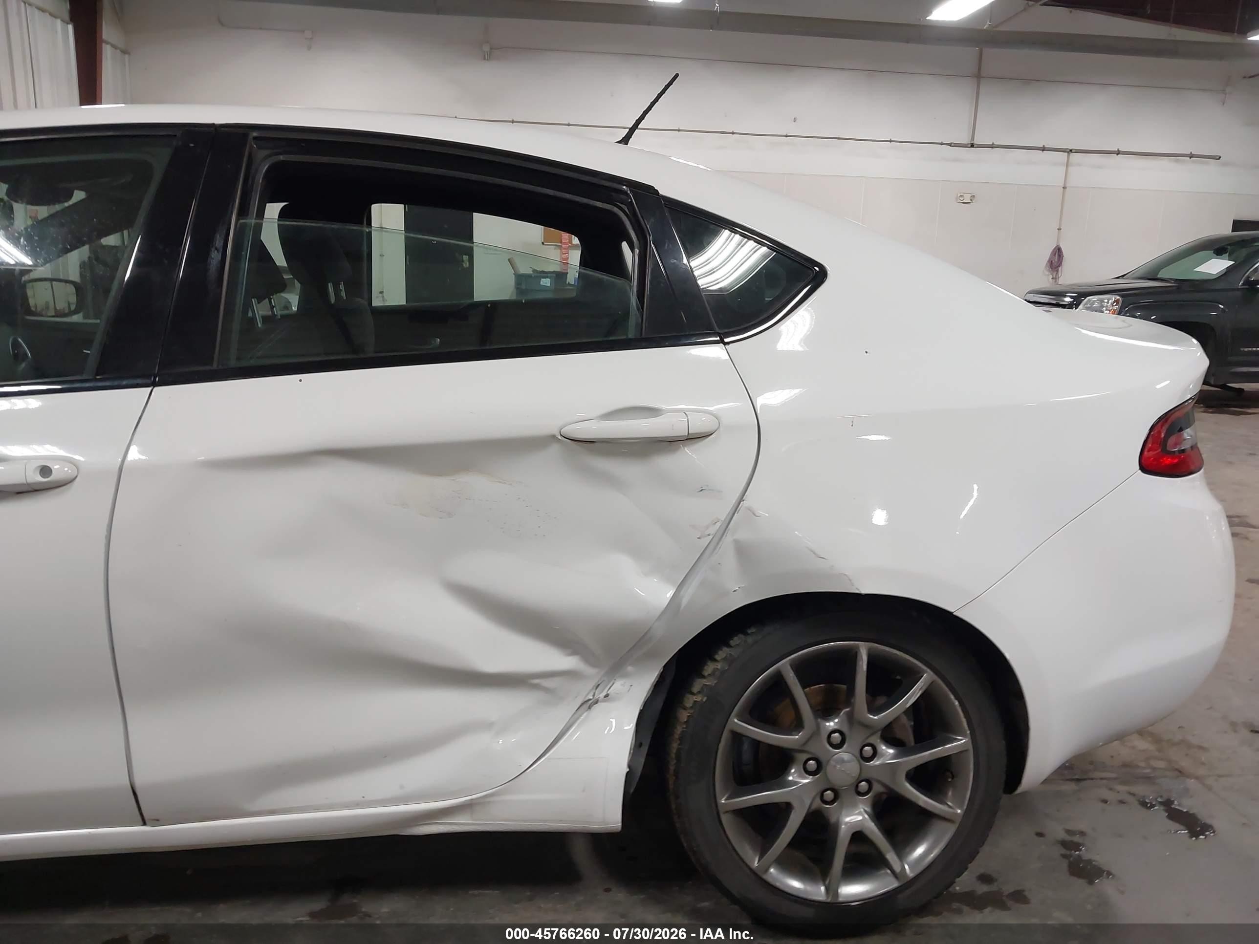 2015 Dodge Dart Sxt White vin: 1C3CDFBB9FD201016