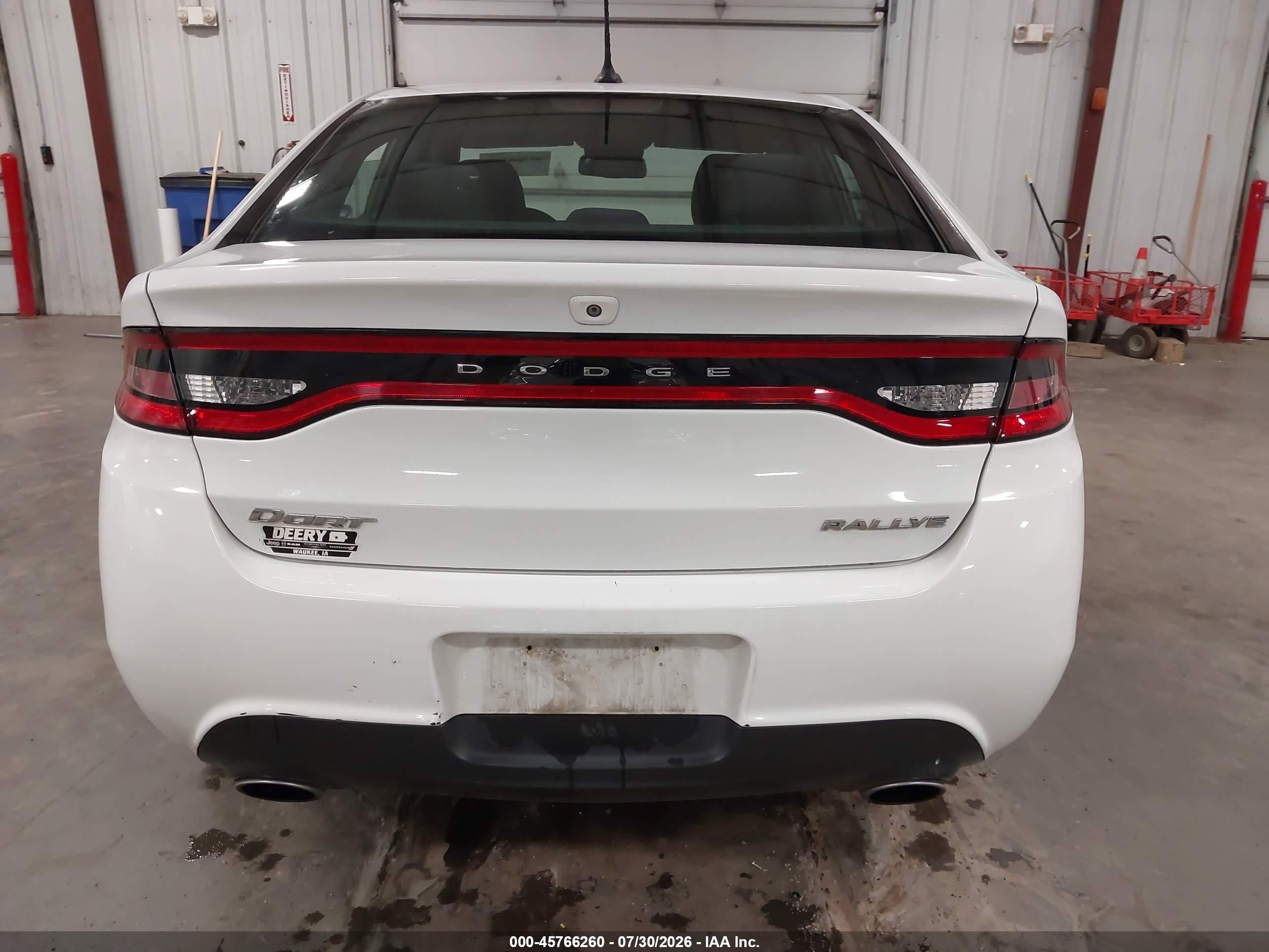 2015 Dodge Dart Sxt White vin: 1C3CDFBB9FD201016