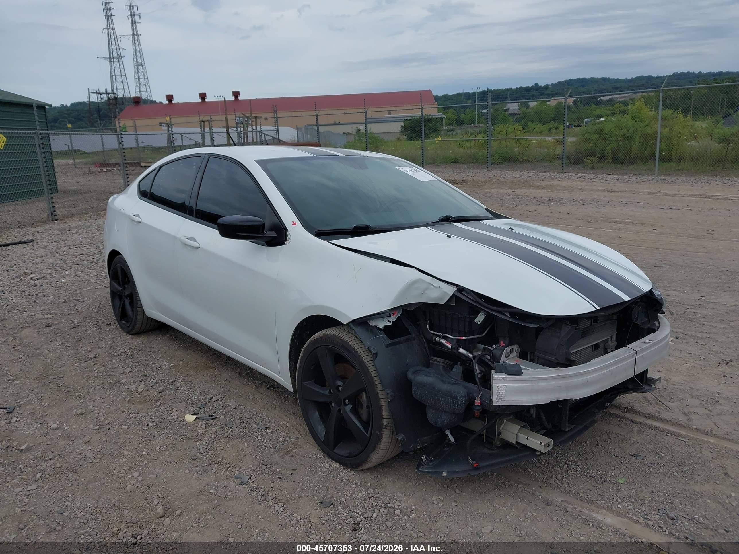 2015 Dodge Dart Sxt White vin: 1C3CDFBB9FD422275