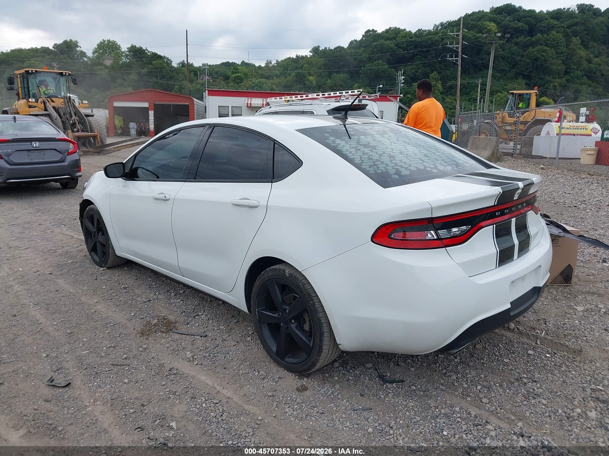 2015 Dodge Dart Sxt White vin: 1C3CDFBB9FD422275