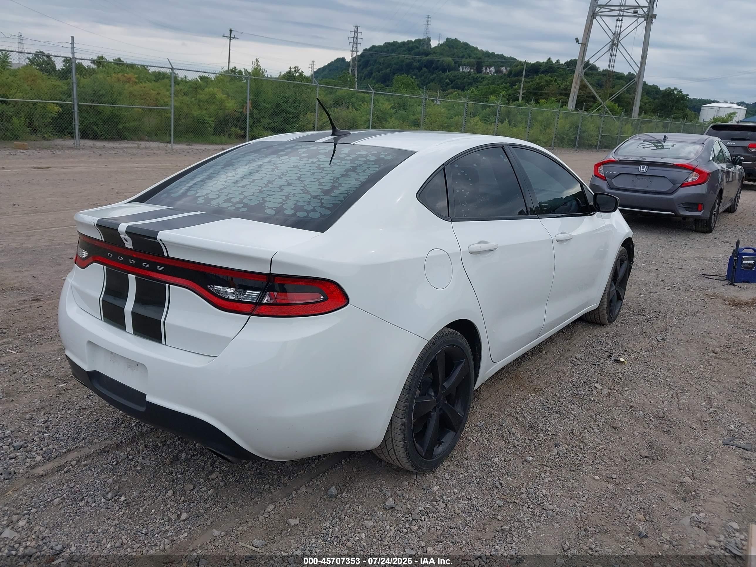2015 Dodge Dart Sxt White vin: 1C3CDFBB9FD422275