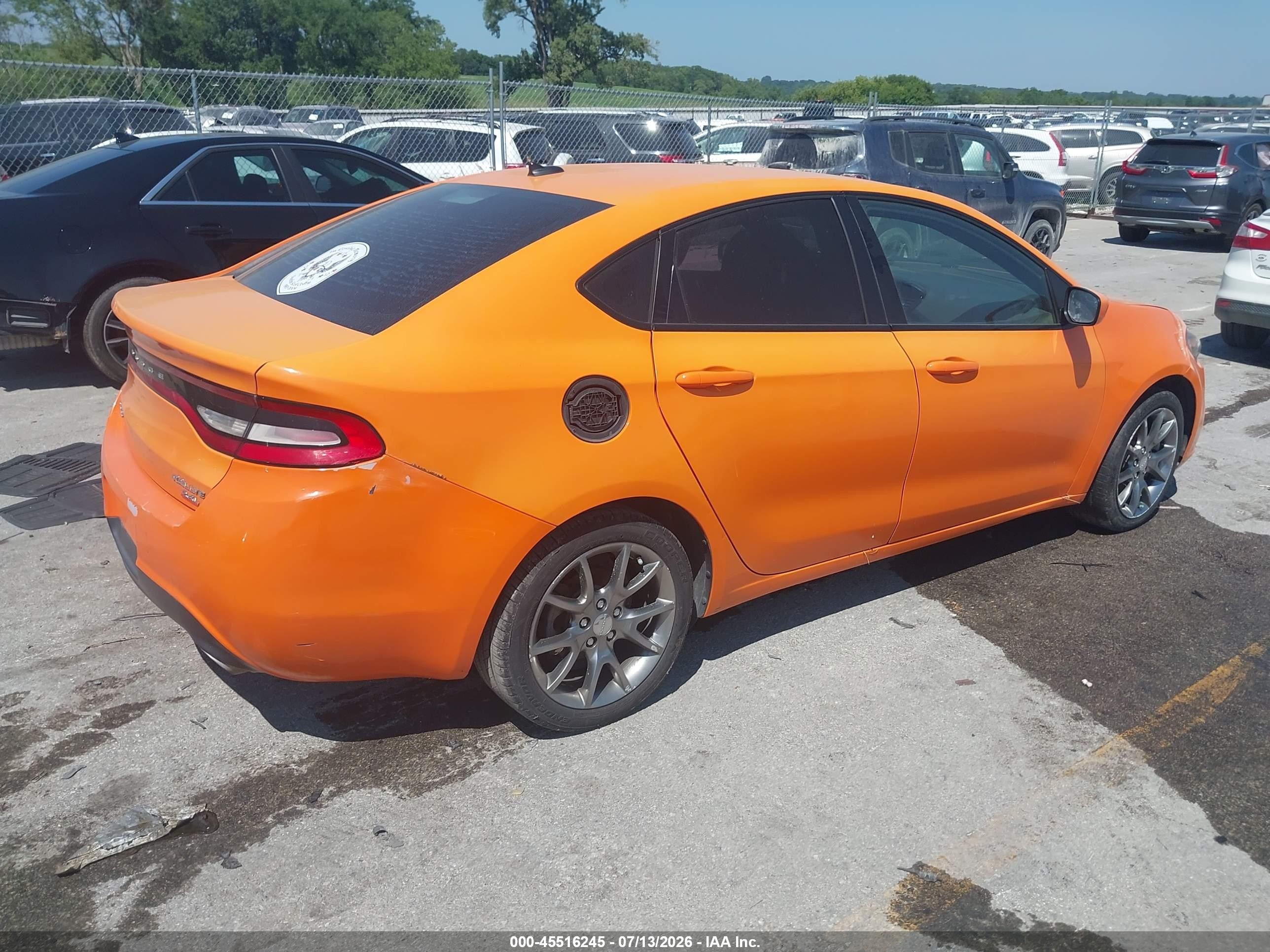 2014 Dodge Dart Sxt Orange vin: 1C3CDFBBXED786767