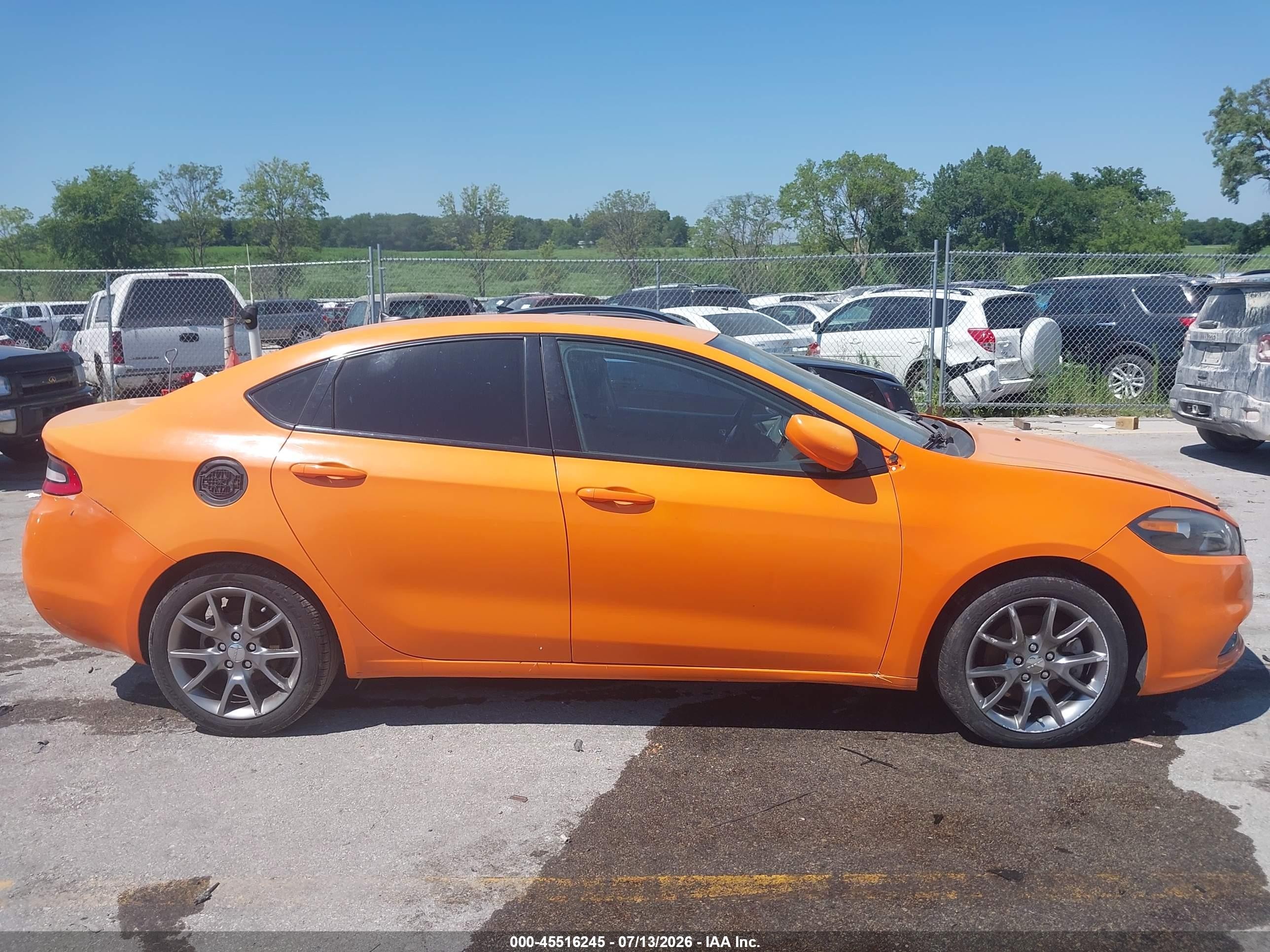 2014 Dodge Dart Sxt Orange vin: 1C3CDFBBXED786767