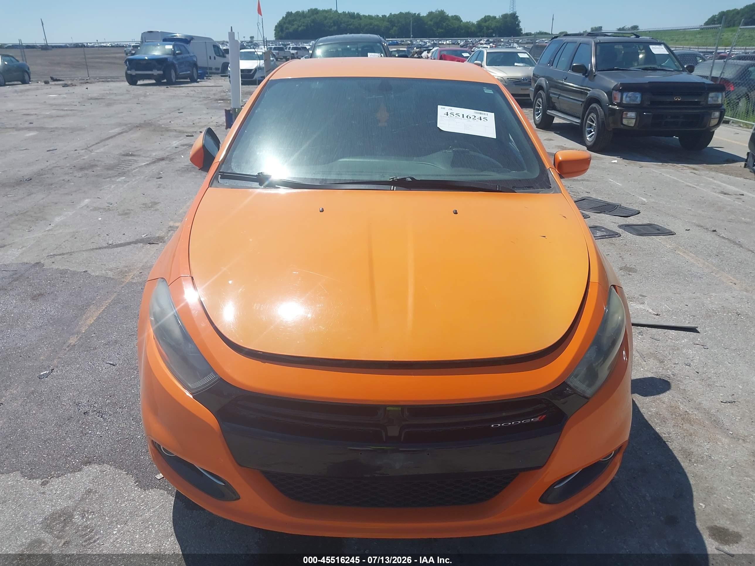 2014 Dodge Dart Sxt Orange vin: 1C3CDFBBXED786767