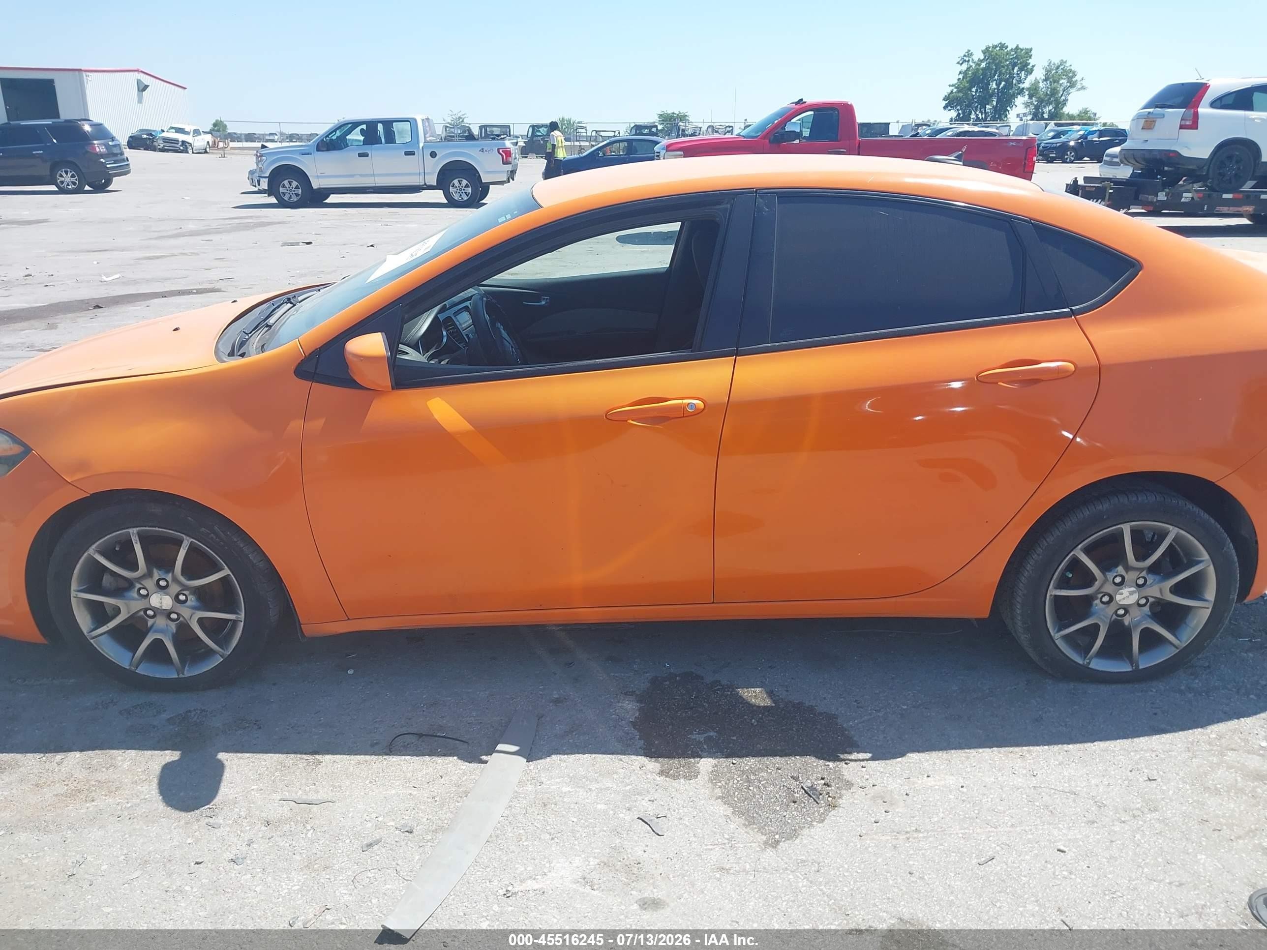 2014 Dodge Dart Sxt Orange vin: 1C3CDFBBXED786767