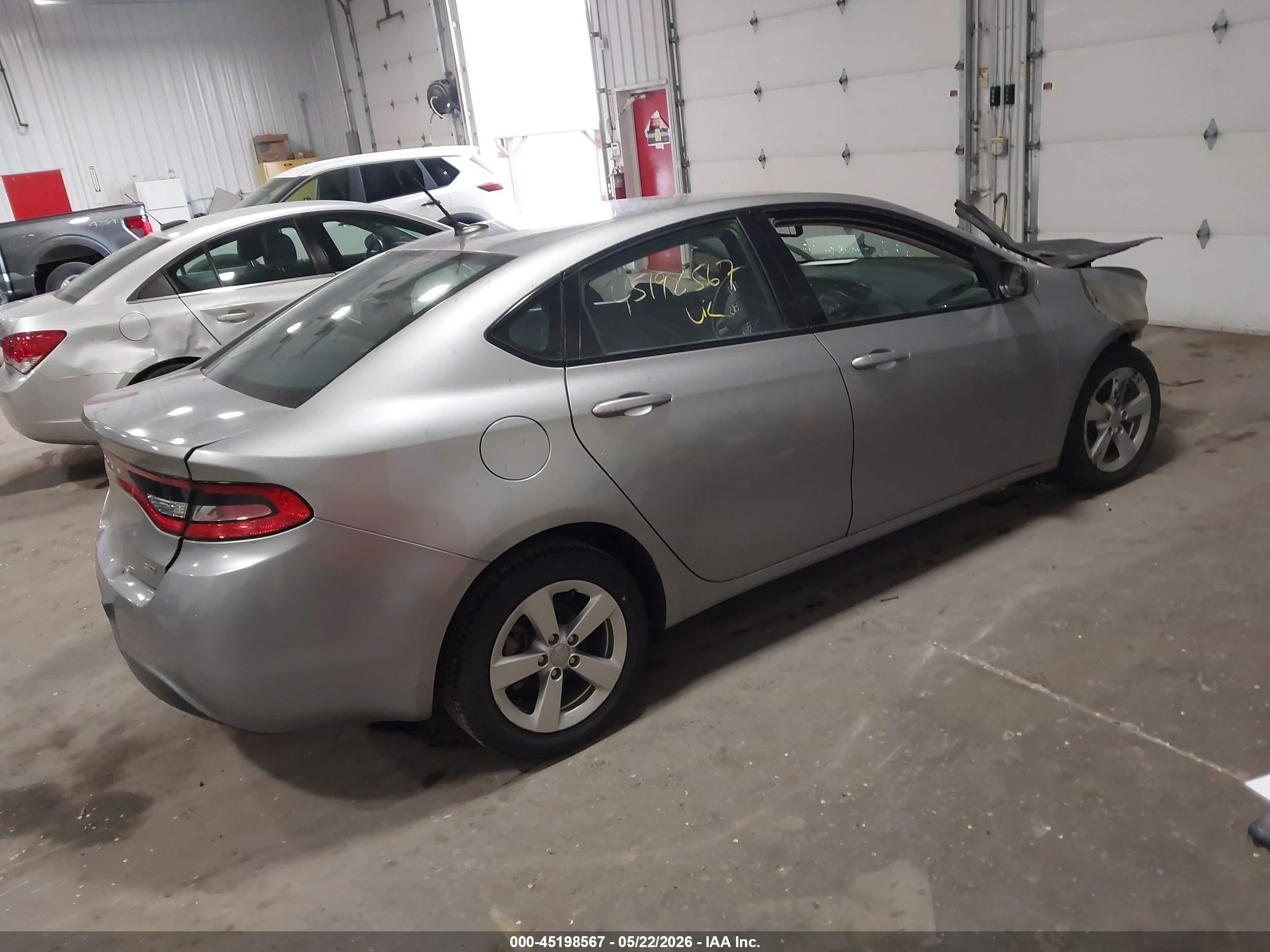 2015 Dodge Dart Sxt Gray vin: 1C3CDFBBXFD128514