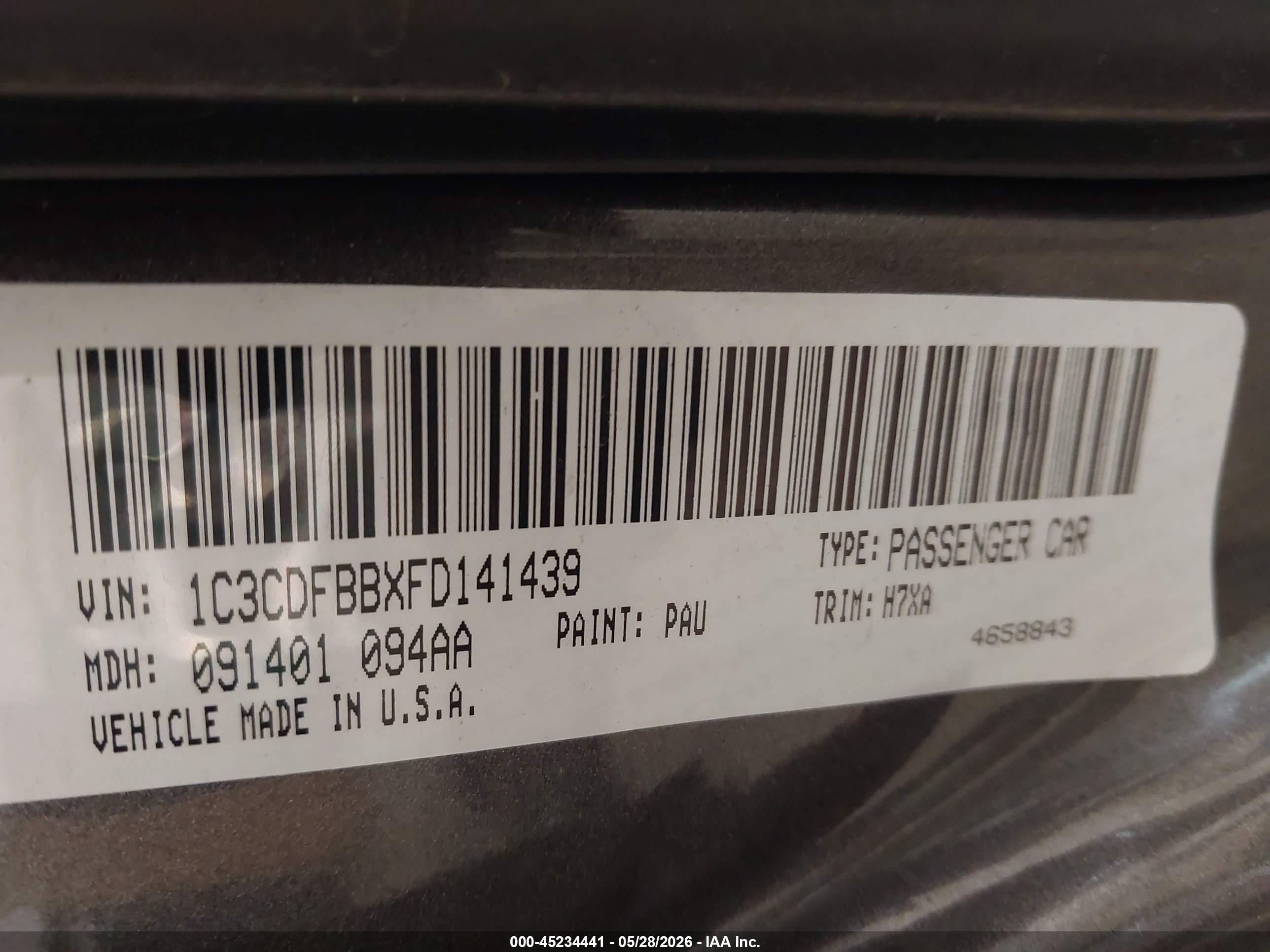 2015 Dodge Dart Sxt Черный vin: 1C3CDFBBXFD141439