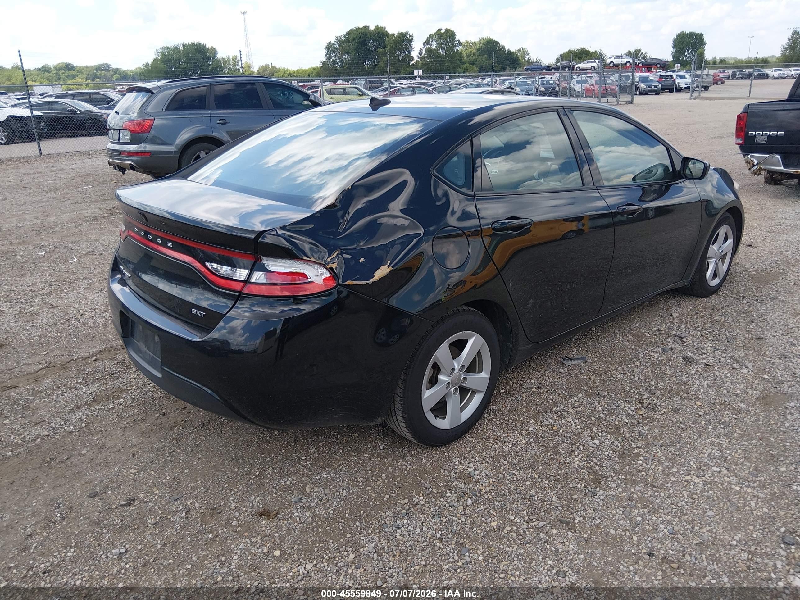 2015 Dodge Dart Sxt Black vin: 1C3CDFBBXFD242738