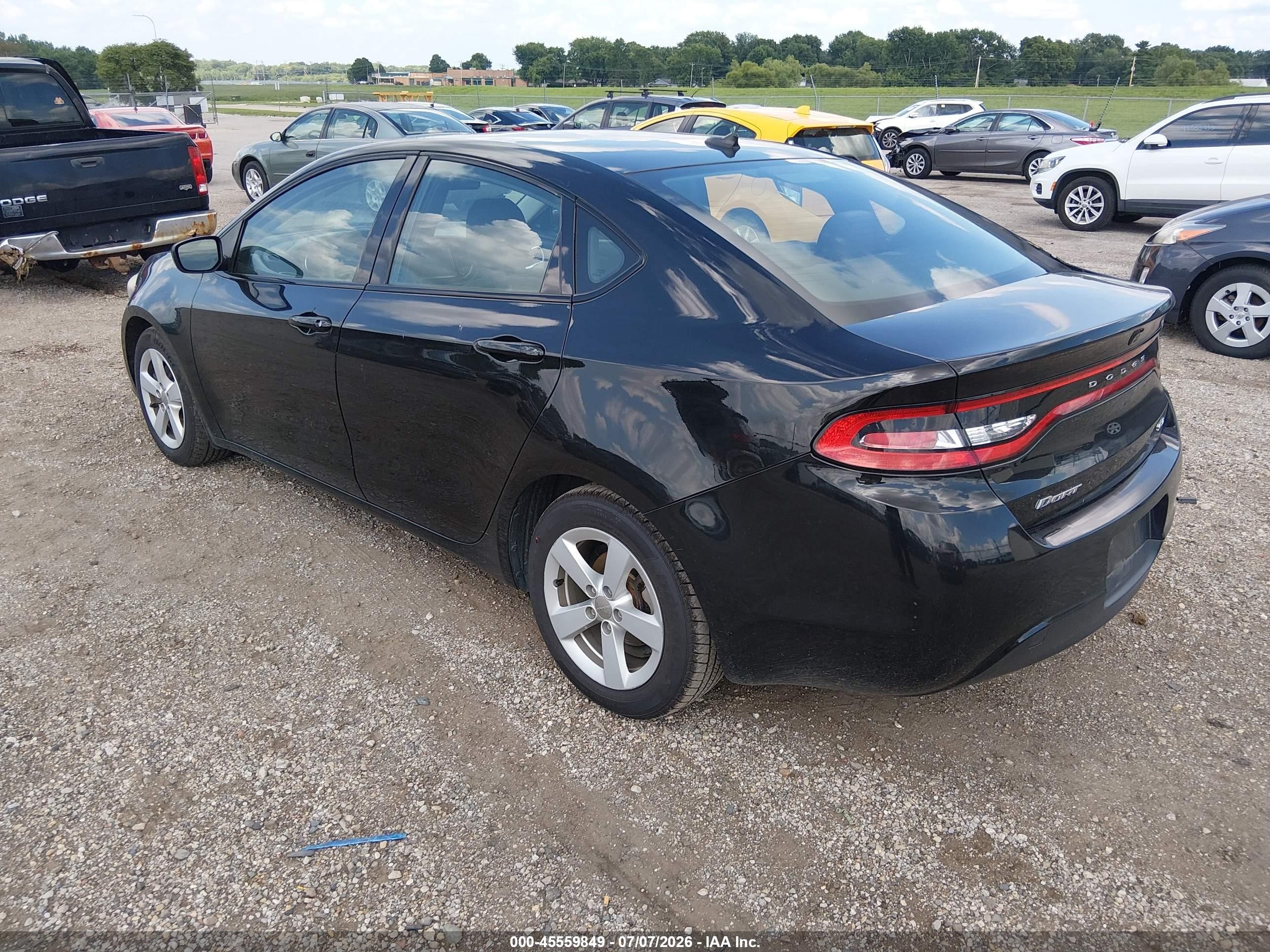 2015 Dodge Dart Sxt Black vin: 1C3CDFBBXFD242738